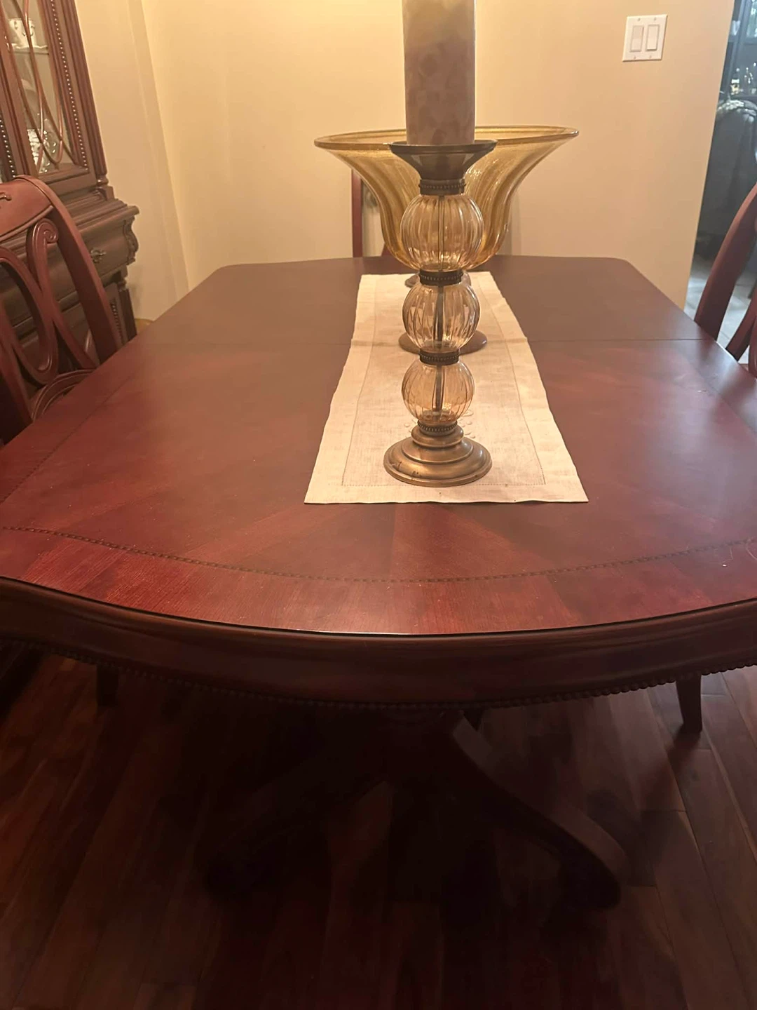 Solid Wood Dining Set with China Cabinet
