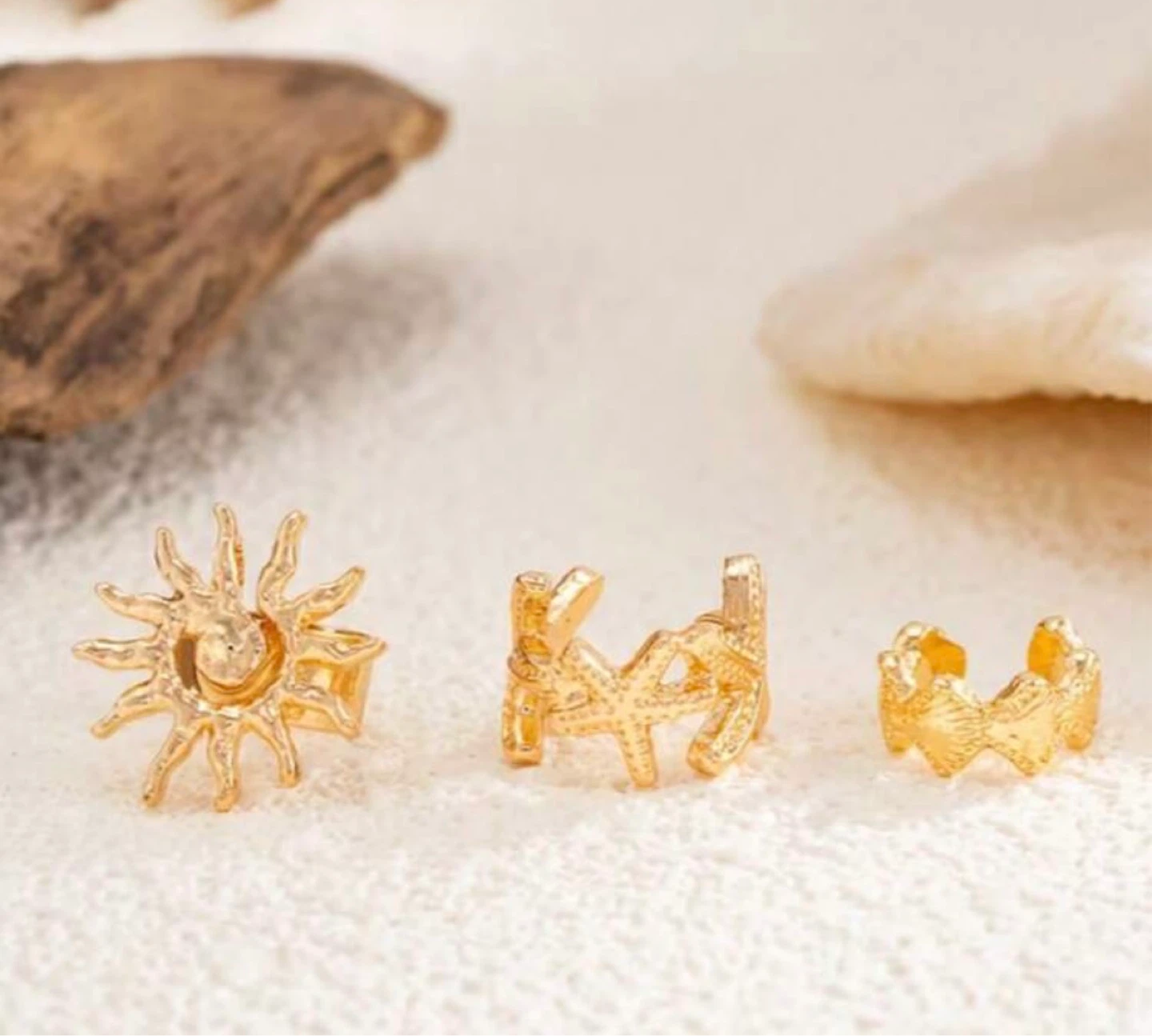 Gold ocean ear cuff set - photo 2
