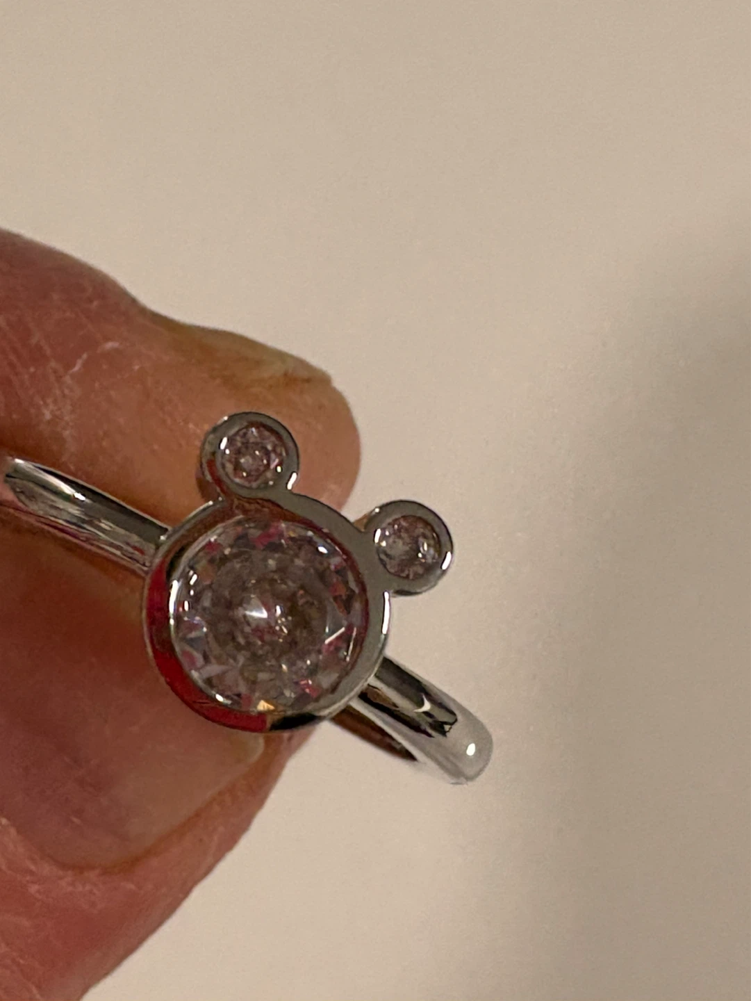 Bague ajustable Mickey Mouse avec zircone - photo 2