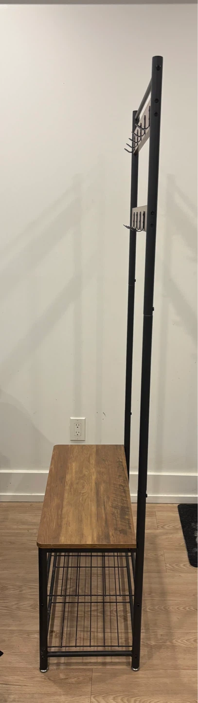 Hall Tree with Bench and Shoe Rack - photo 2
