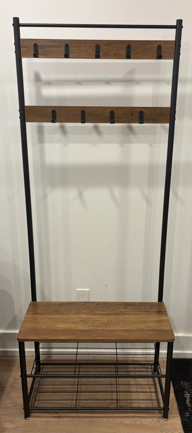 Hall Tree with Bench and Shoe Rack