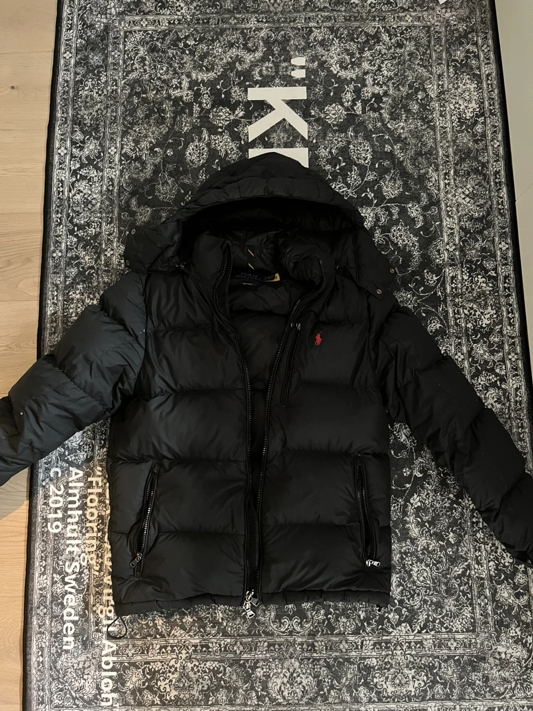 Black polo puffer jacket