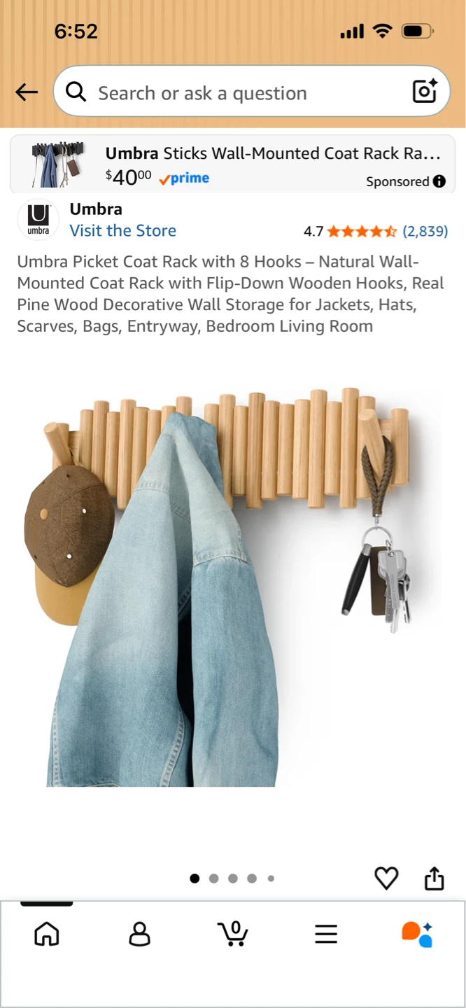 New-Umbra Picket S-Hook Wall Mounted Coat Rack - photo 4