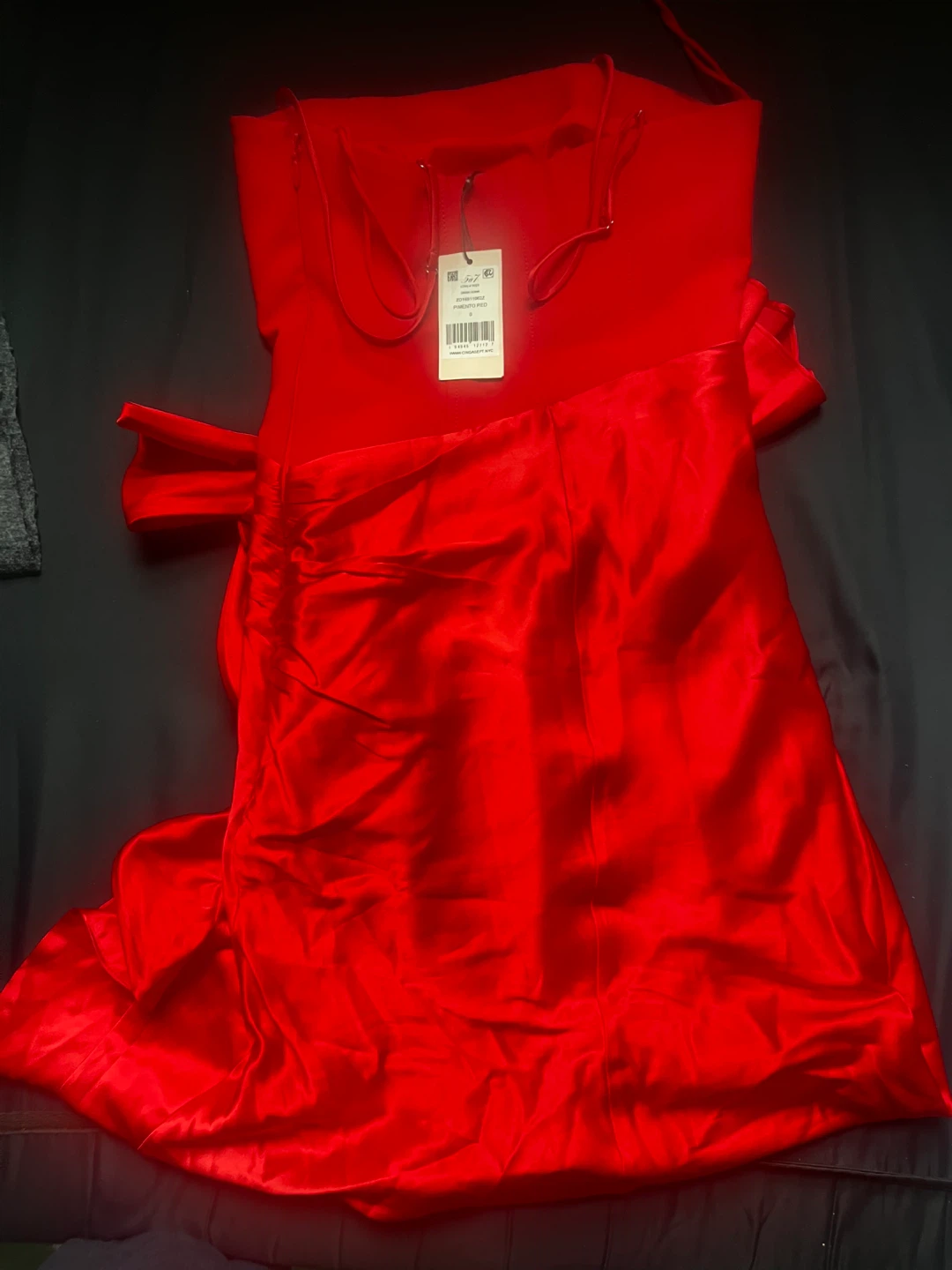 Cinq à Sept Red Silk Ruffle Gown - photo 4