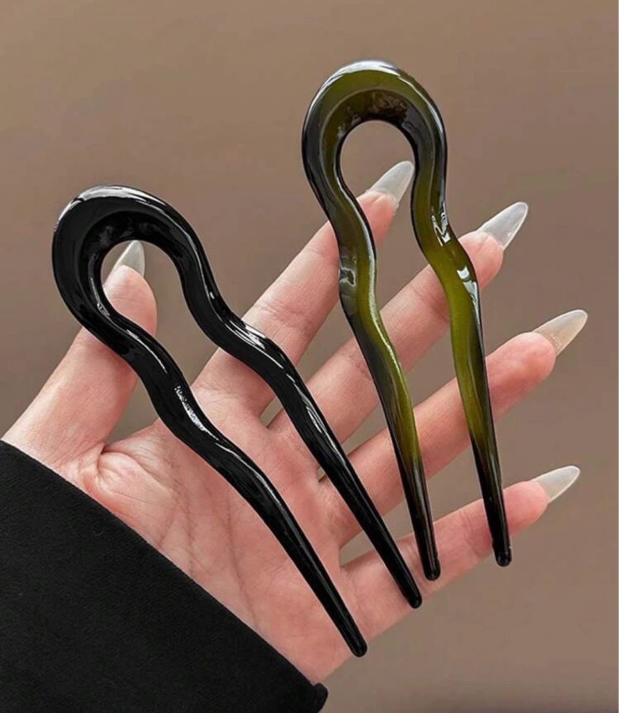 U-shaped hair stick bun pin — set of 4 - photo 4