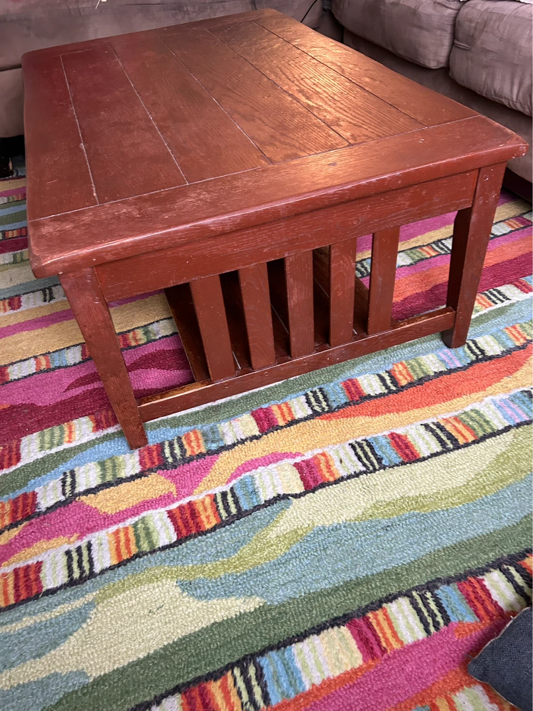Solid Wood Coffee Table with Shelf