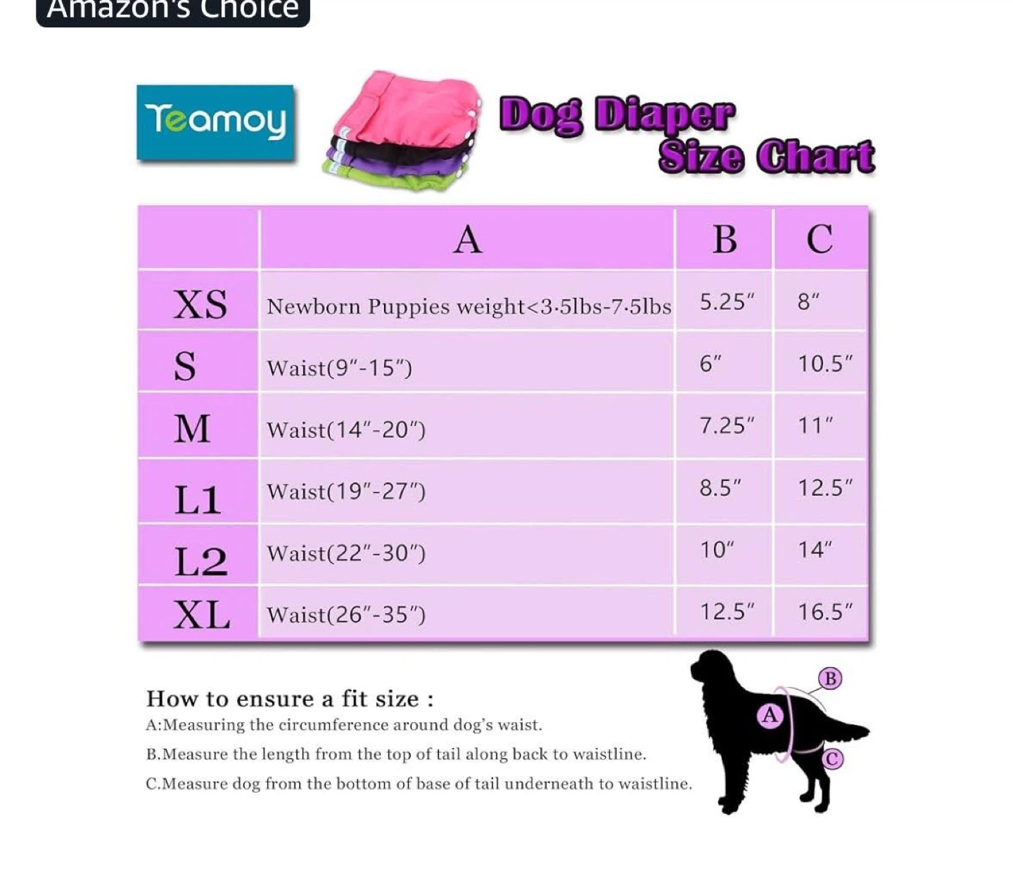 Teamoy L1 Female Dog Diapers with Pads (4 Pack) - photo 4