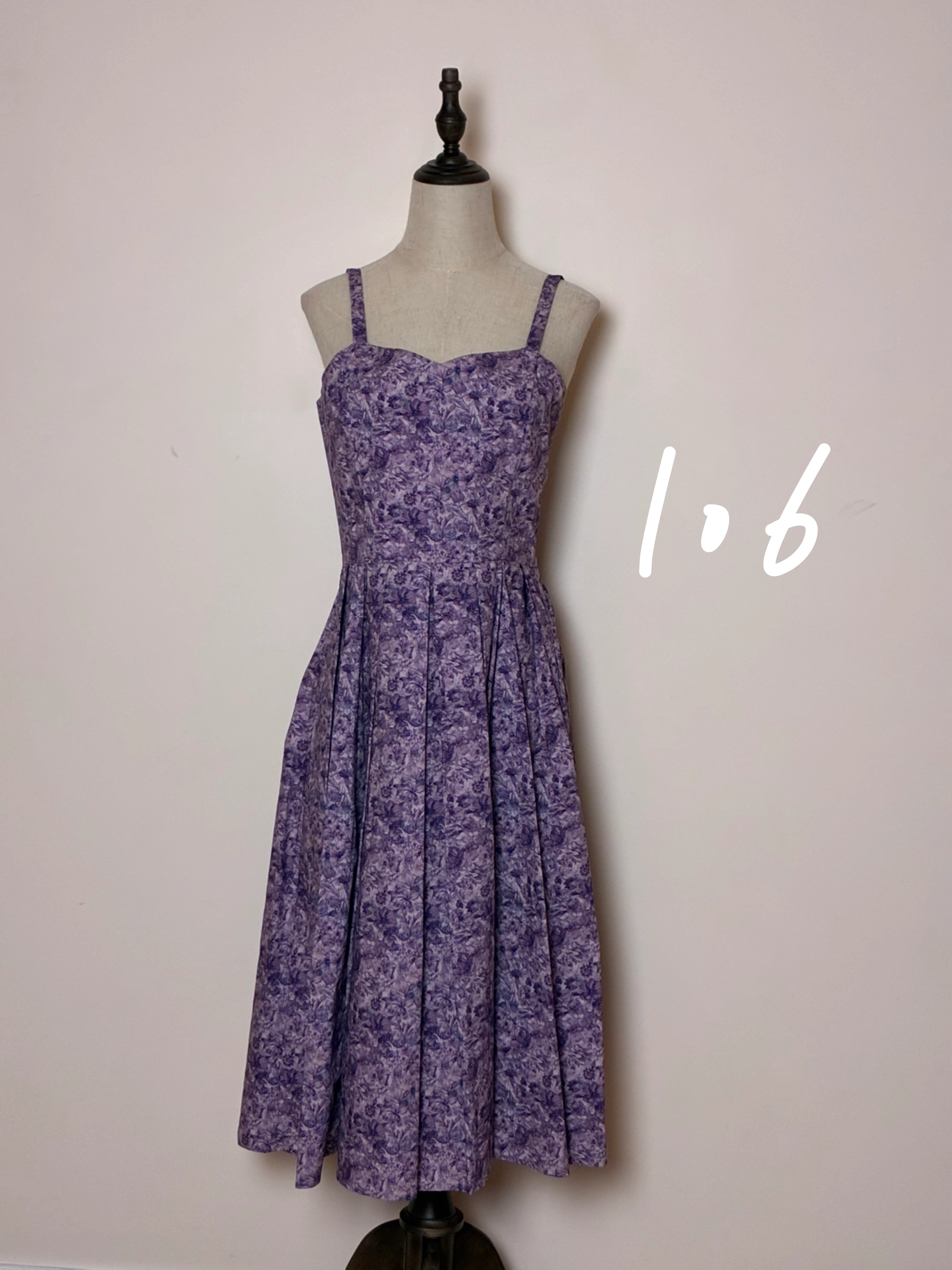 Purple Floral Print Midi Dress - photo 2