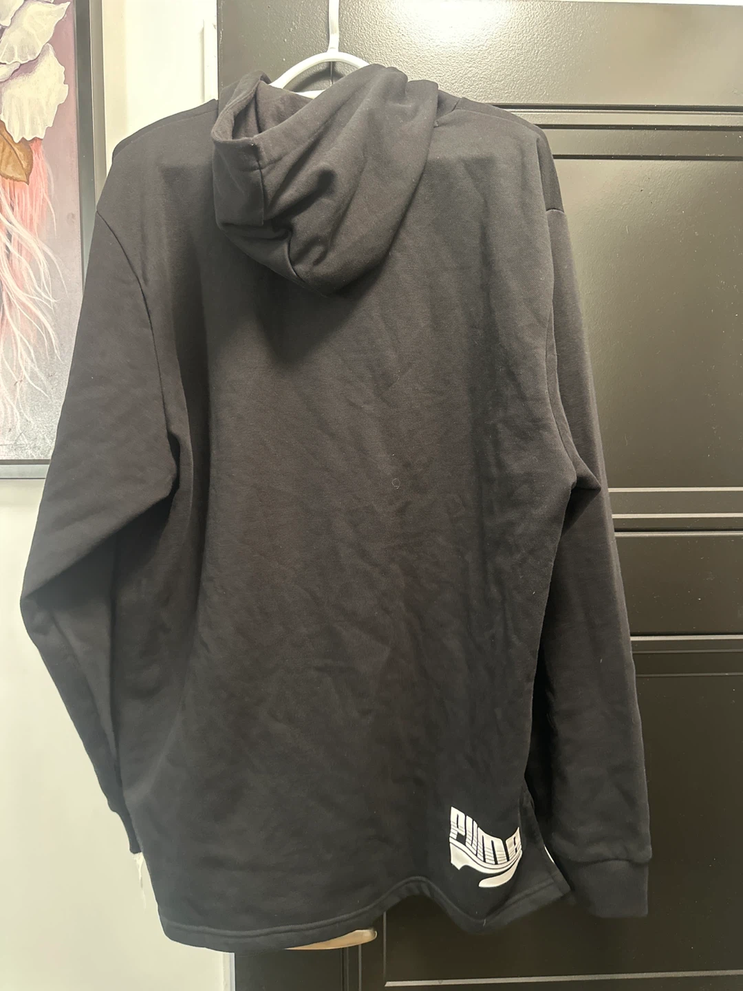 Puma Black Hoodie with Large Logo - Size L - photo 4
