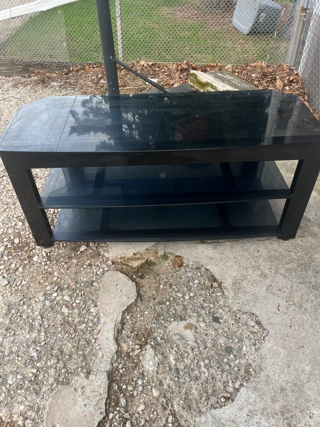 Black Glass TV Stand