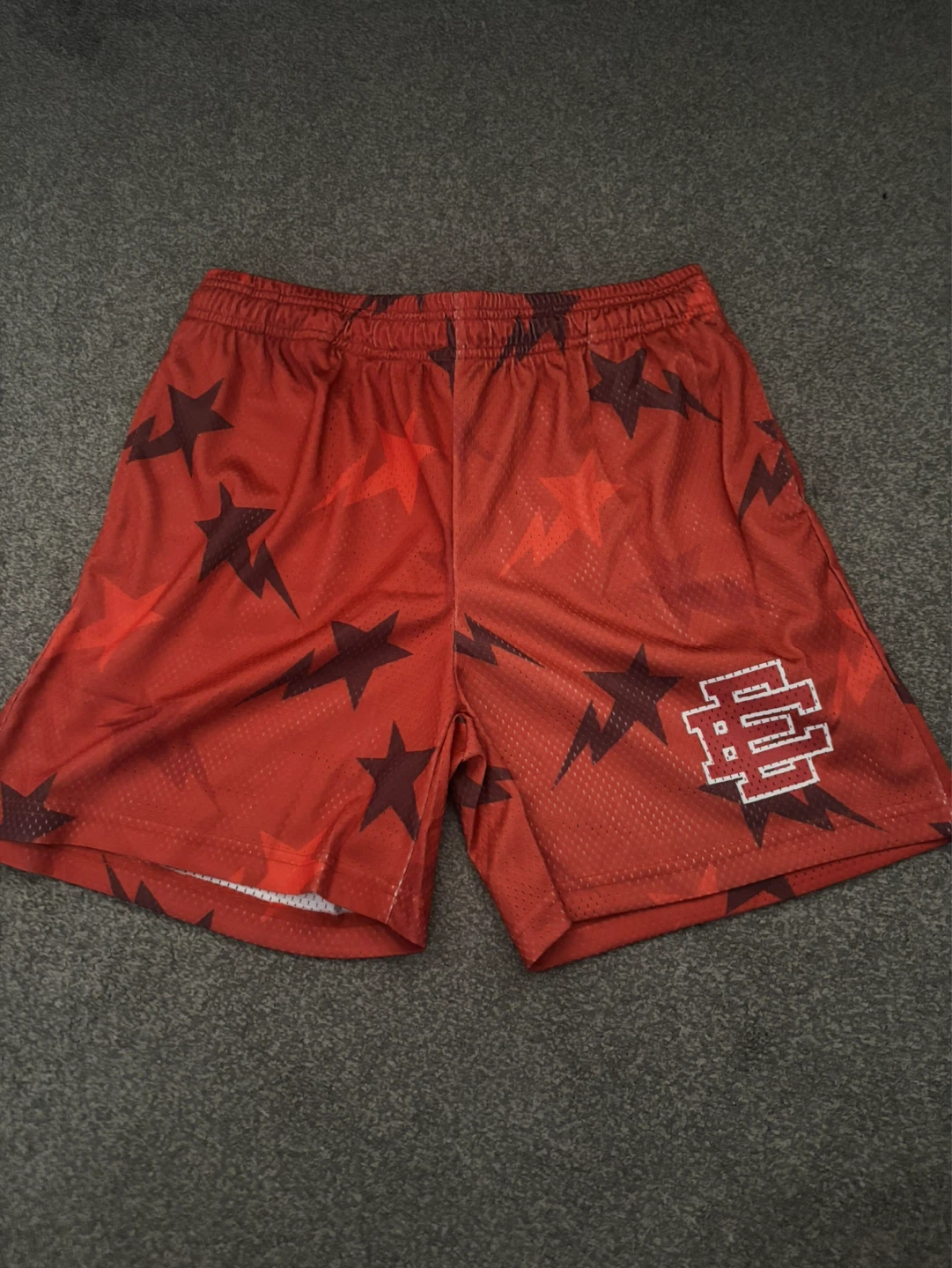 Eric Emanuel Red Basketball Shorts