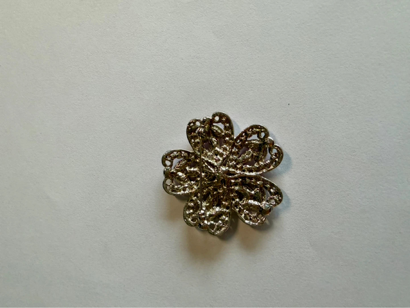 Pink Rhinestone Flower Brooch - photo 2