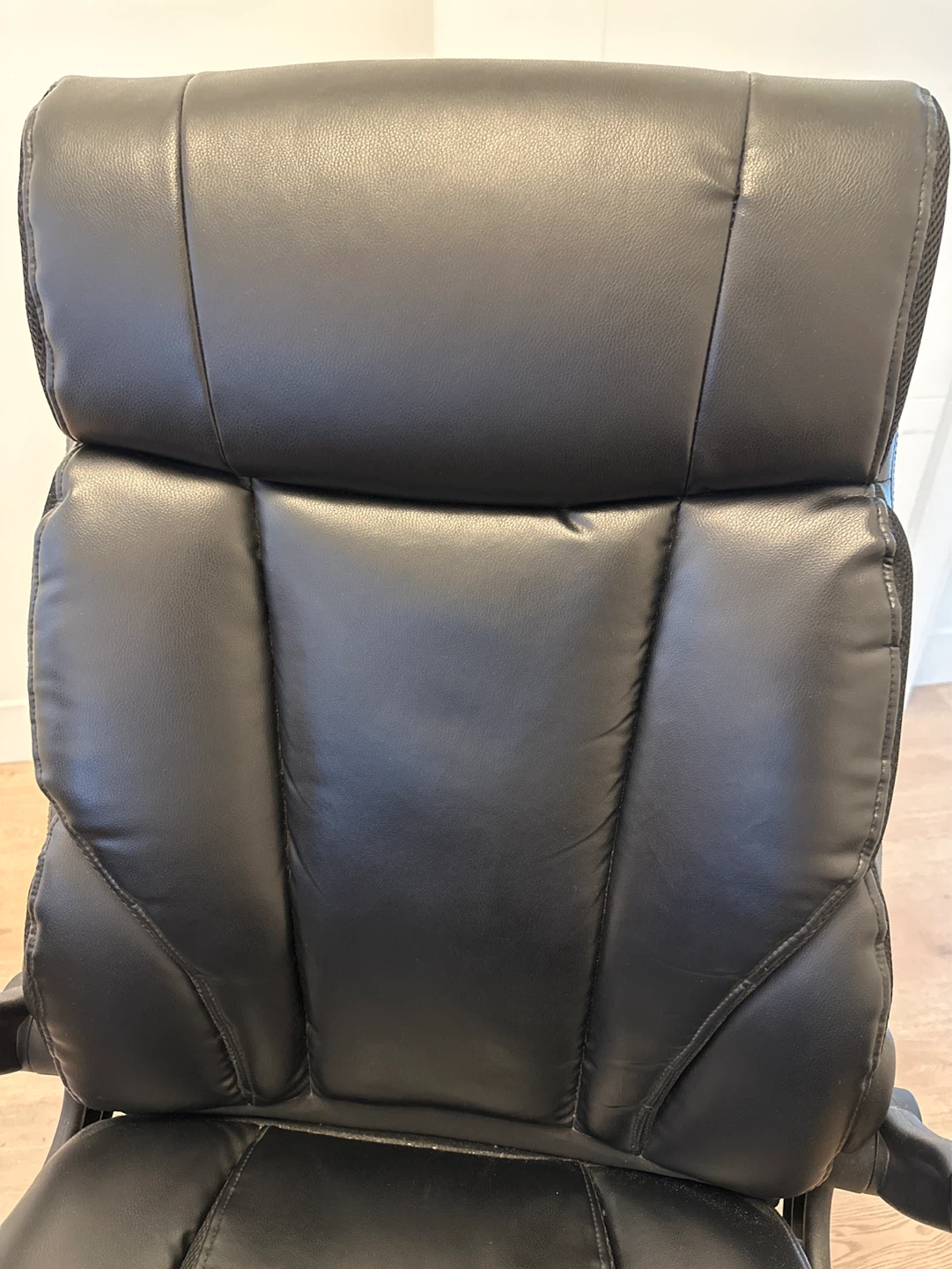 Black Faux Leather Office Chair - photo 5
