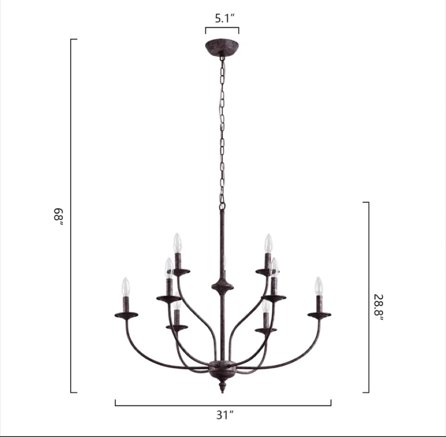 Brand New!Classic Luxury – Maroneia 9-Light 31’’ Wide Chandelier - photo 2