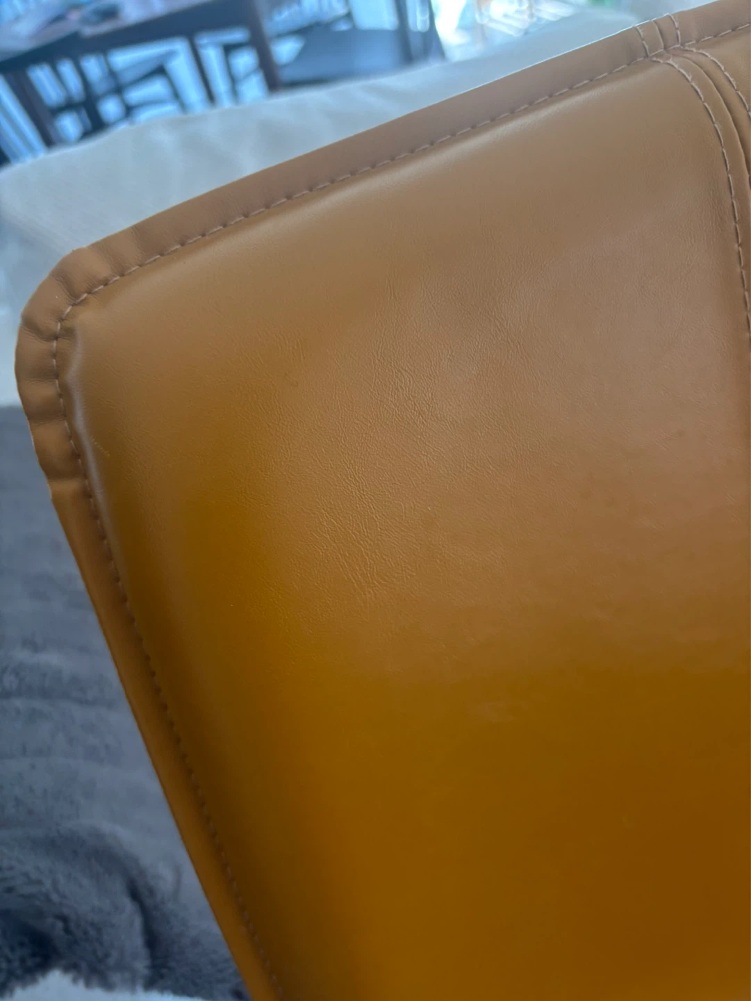 Pair of Tan Faux Leather Bar Stools