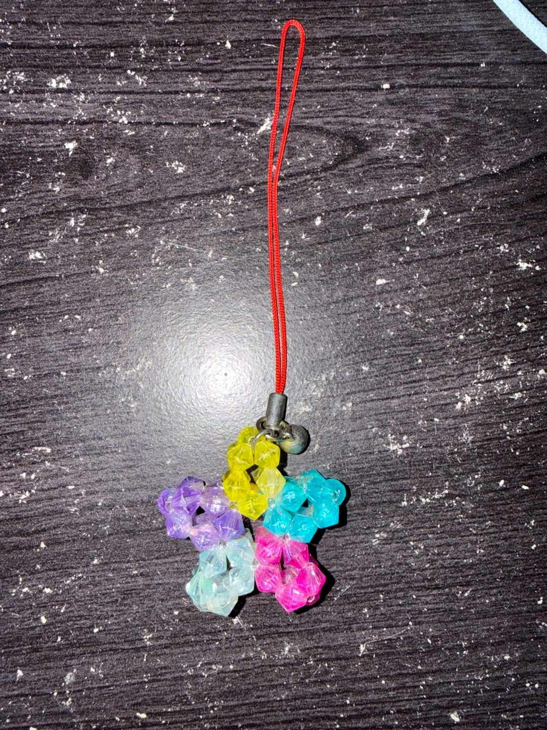 Beaded Flower Charm with Red String