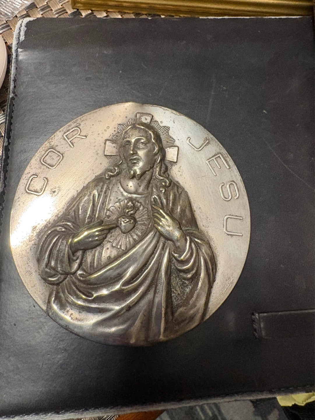Vintage Sacred Heart of Jesus Plaque