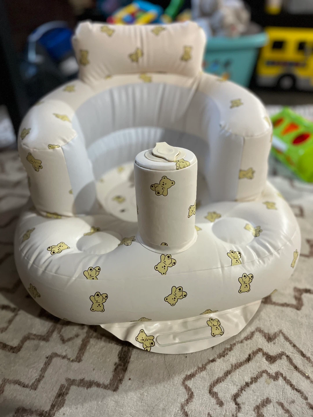 Inflatable Baby Seat with Teddy Bear Print