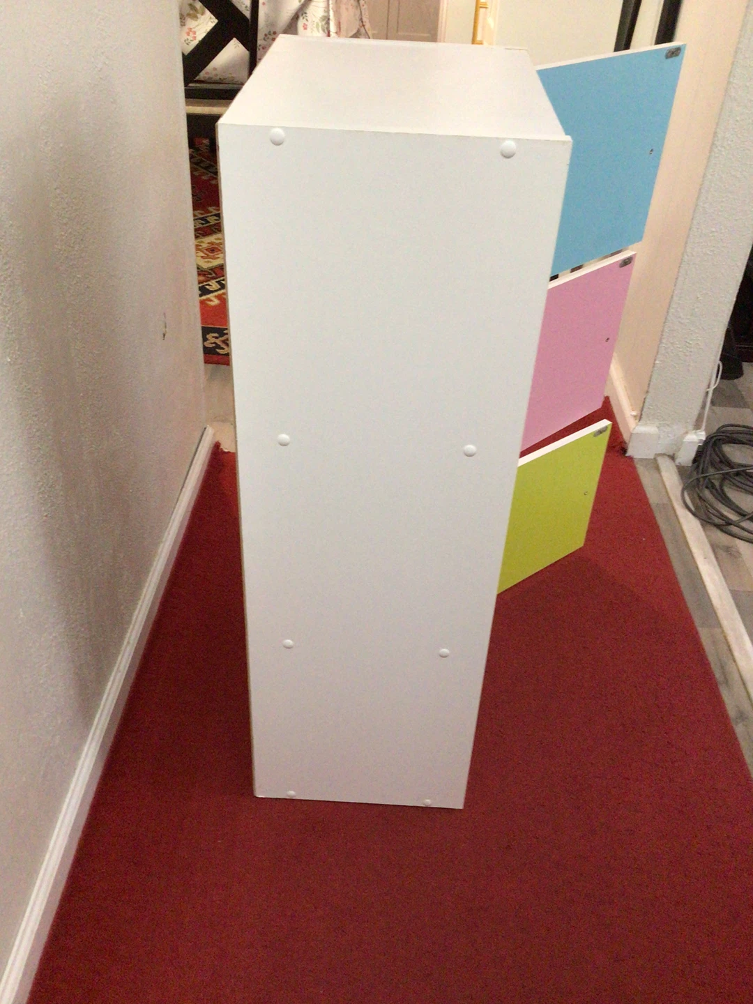 White 3-Cube Storage Unit with Colorful Doors - photo 3