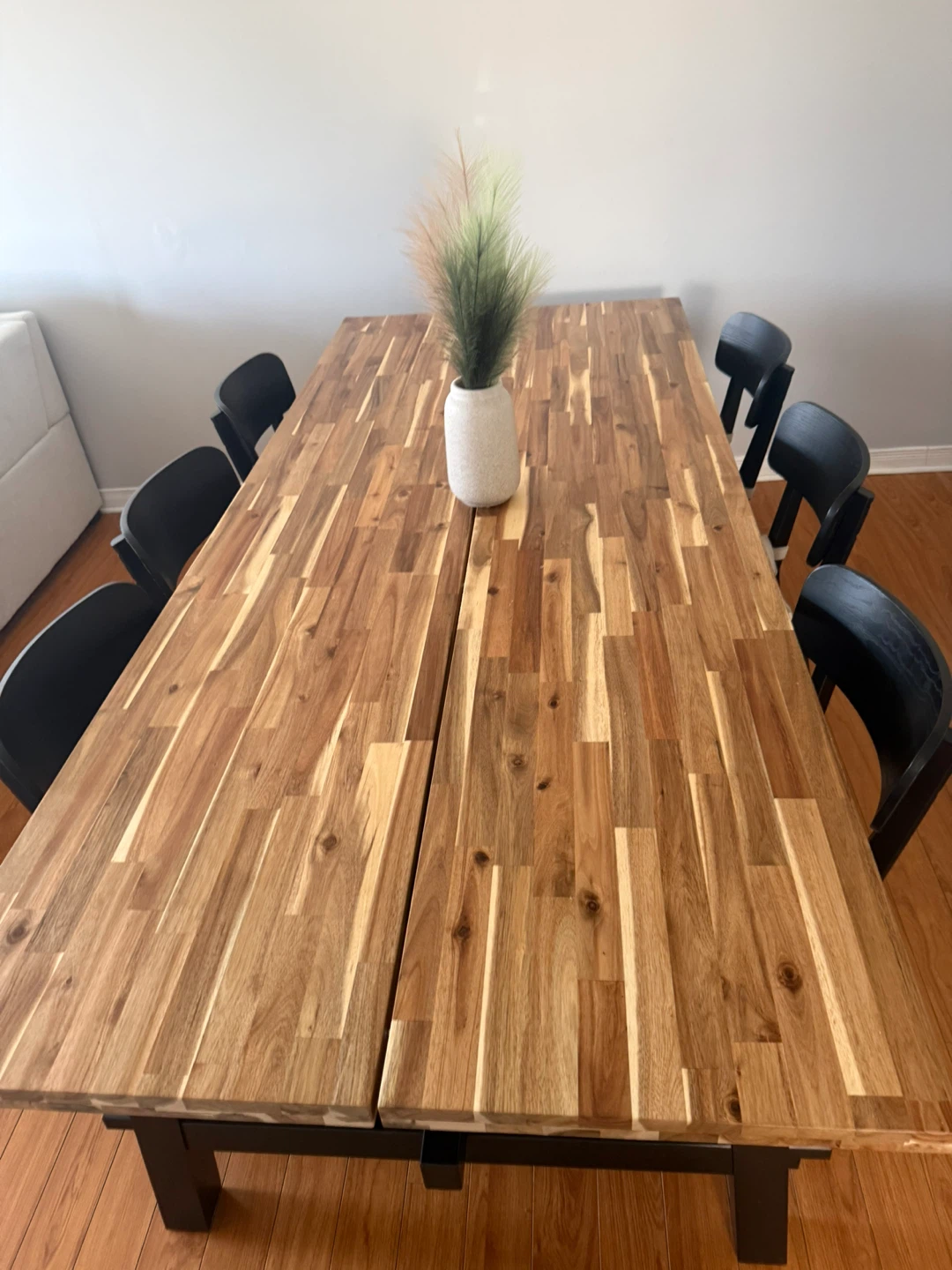 Wooden Dining Table with Black Legs and Chairs (8) - photo 2