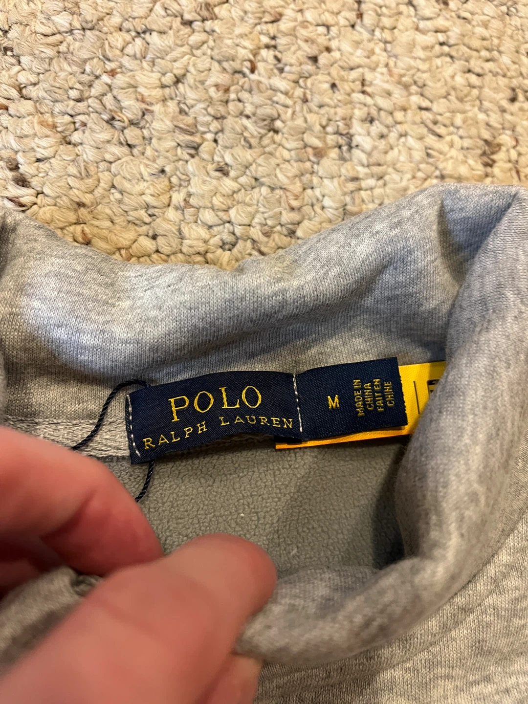 Polo Ralph Lauren Quarter Zip Sweatshirt - Grey - Medium - photo 3