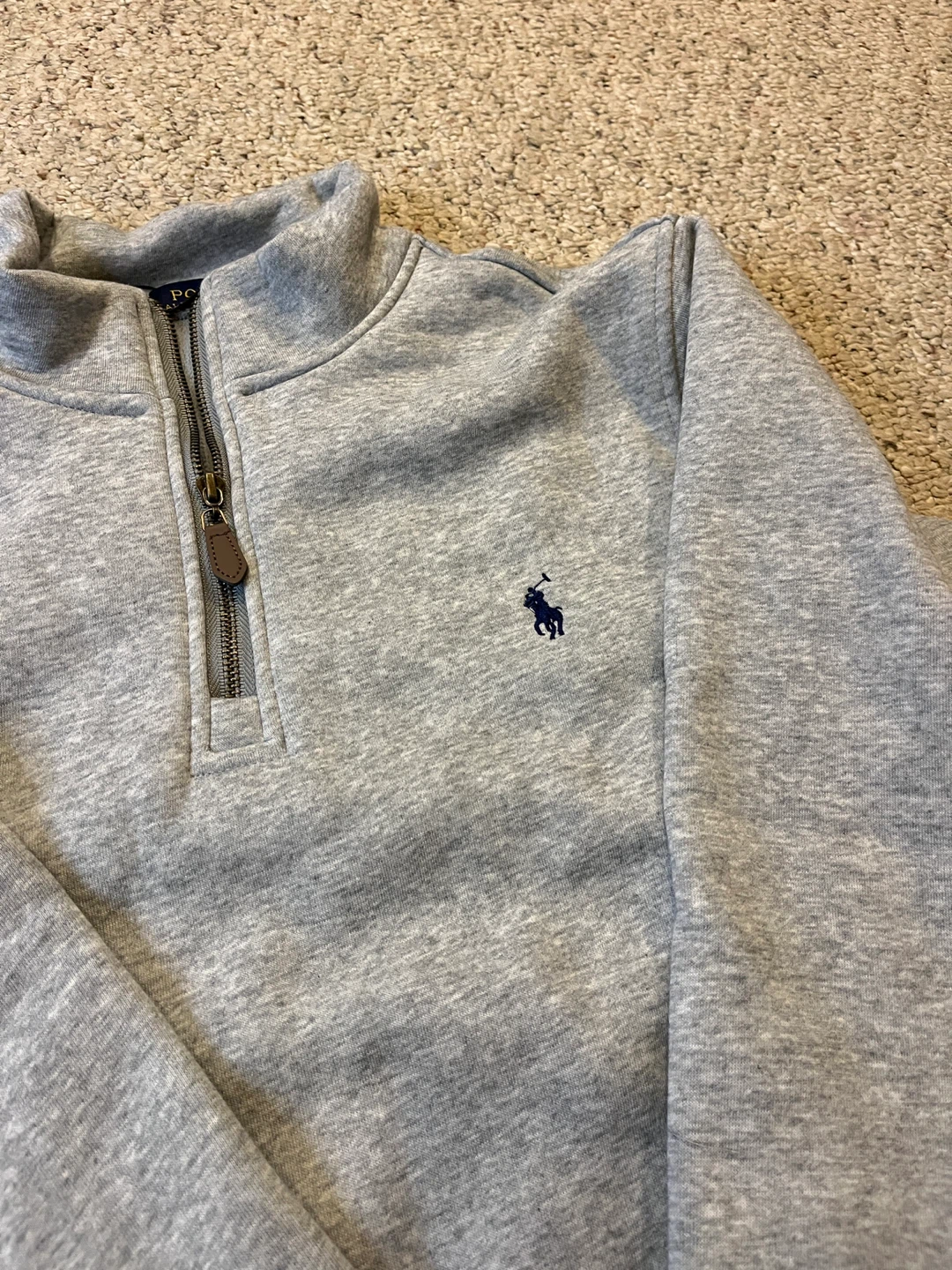 Polo Ralph Lauren Quarter Zip Sweatshirt - Grey - Medium - photo 2