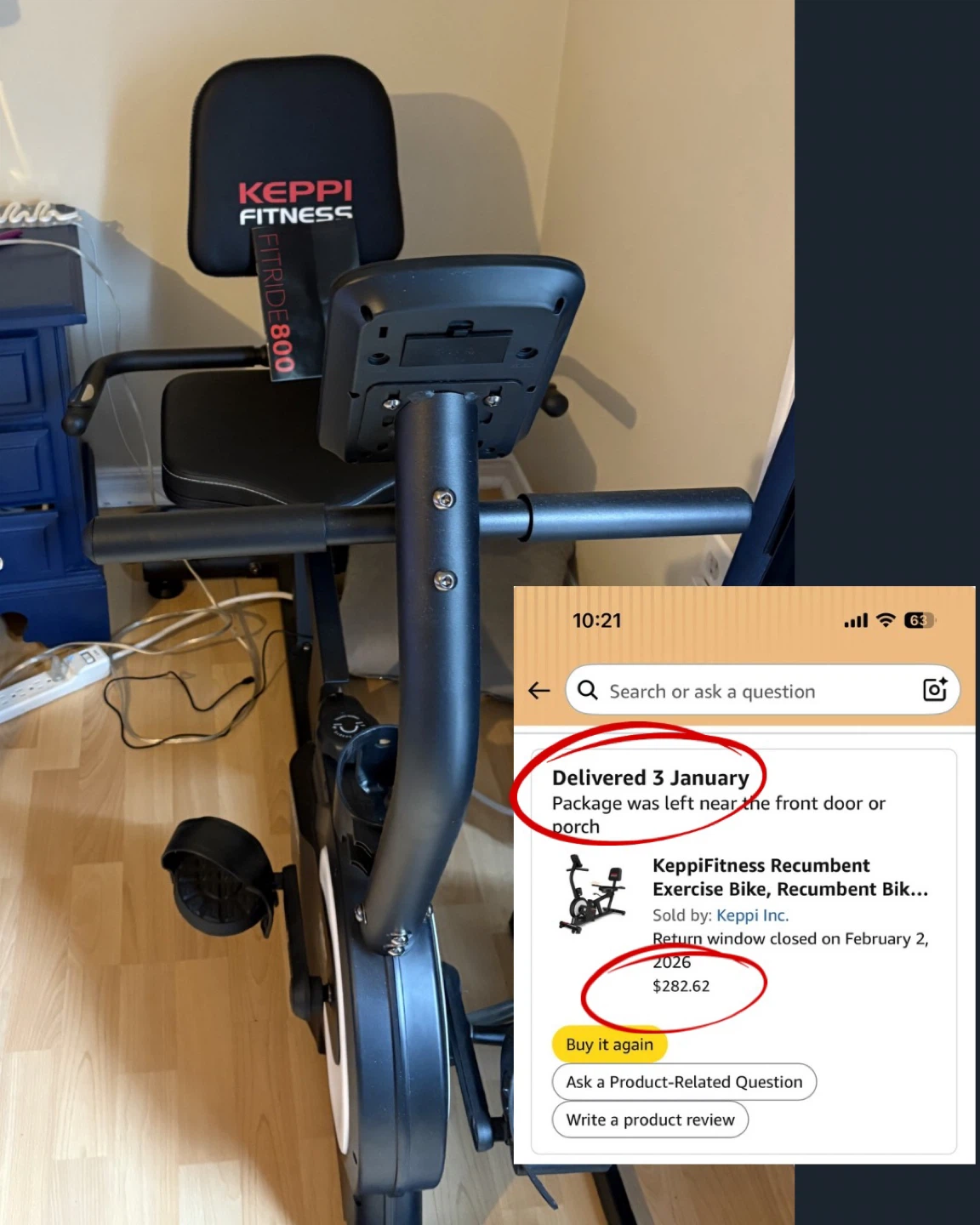 KeppiFitness Fitride 800 Recumbent Exercise Bike