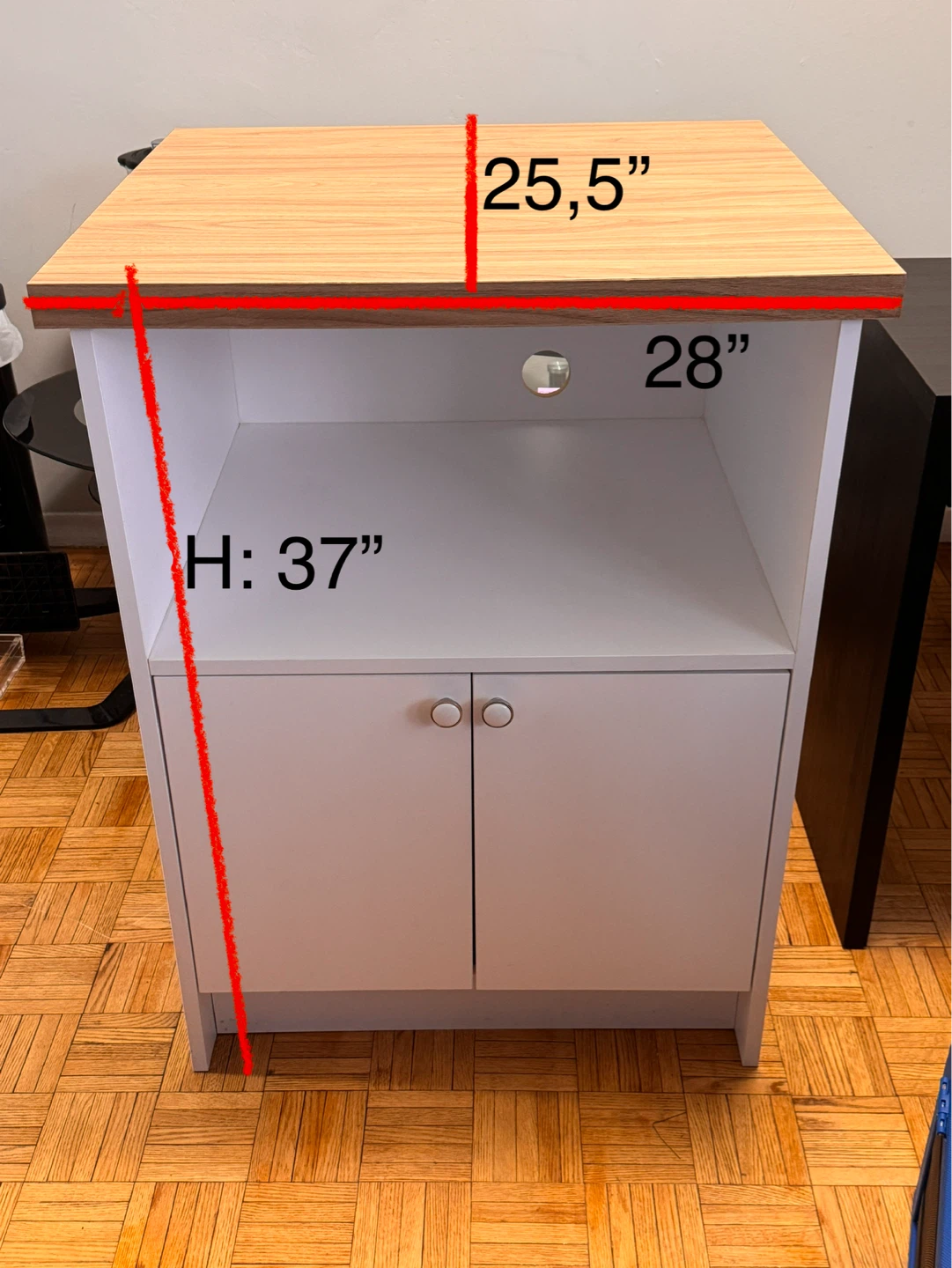 Kitchen Microwave Stand with Storage Cabinet
