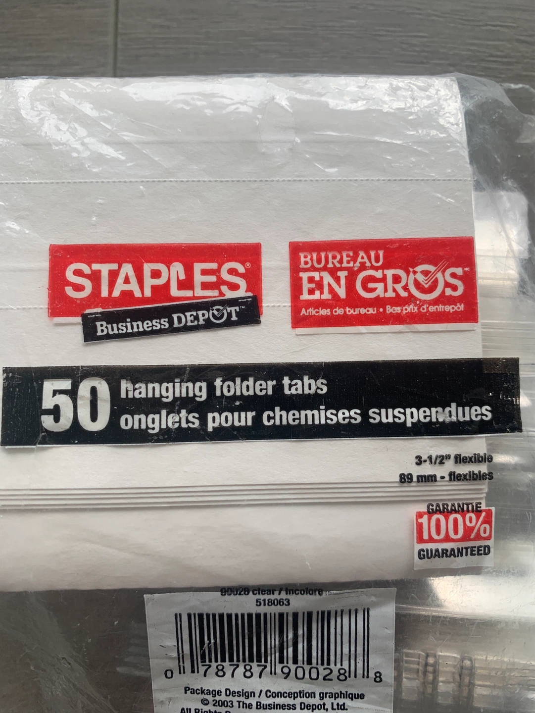 Staples 3-1/2" Hanging Folder Tabs - 50 Count - photo 3
