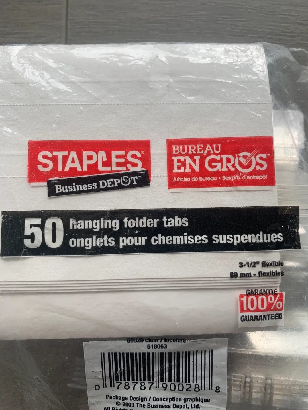 Staples 3-1/2" Hanging Folder Tabs - 50 Count - photo 3