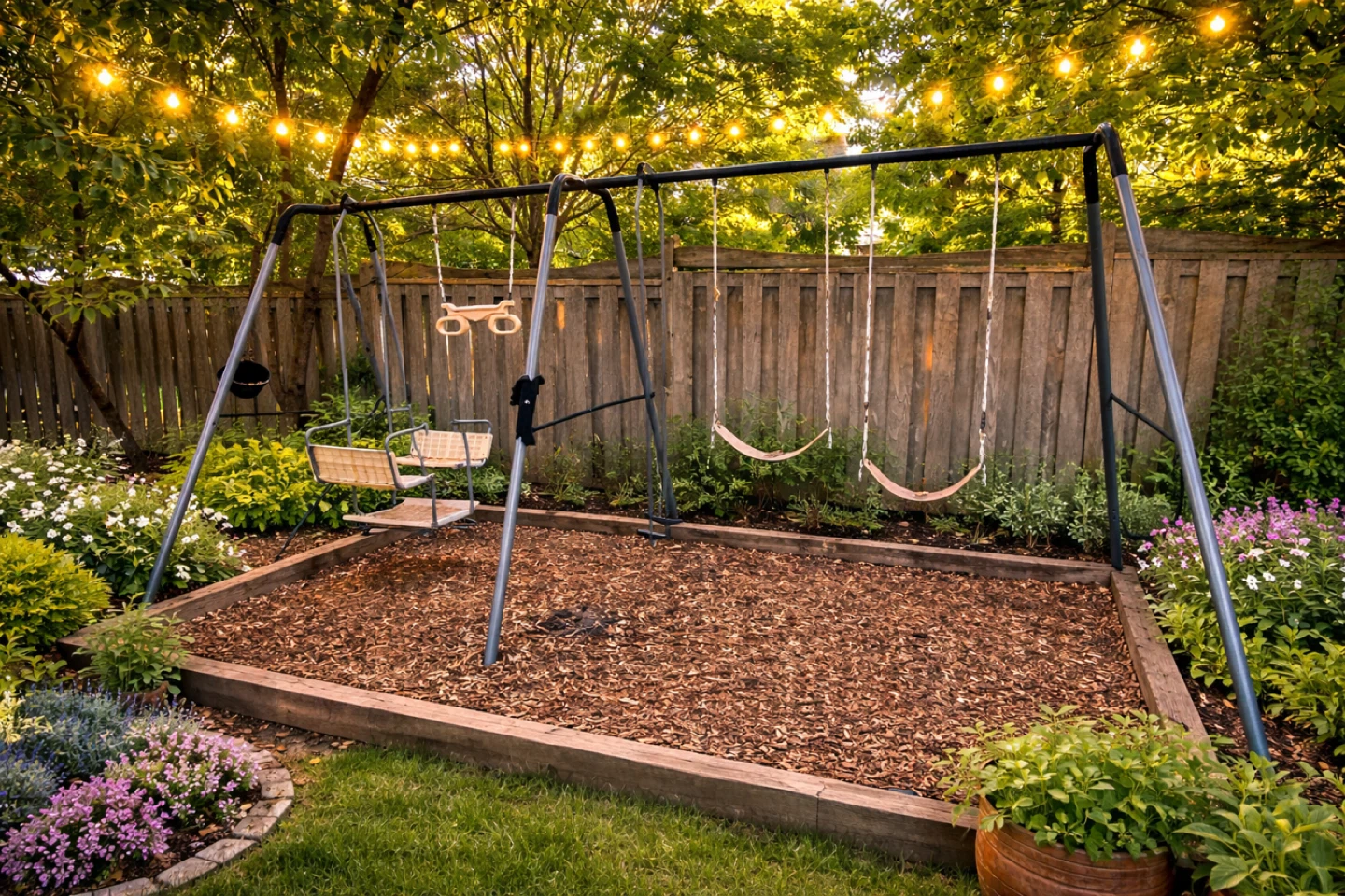 Metal Swing Set with 4 Swings and Baby Seat - photo 2