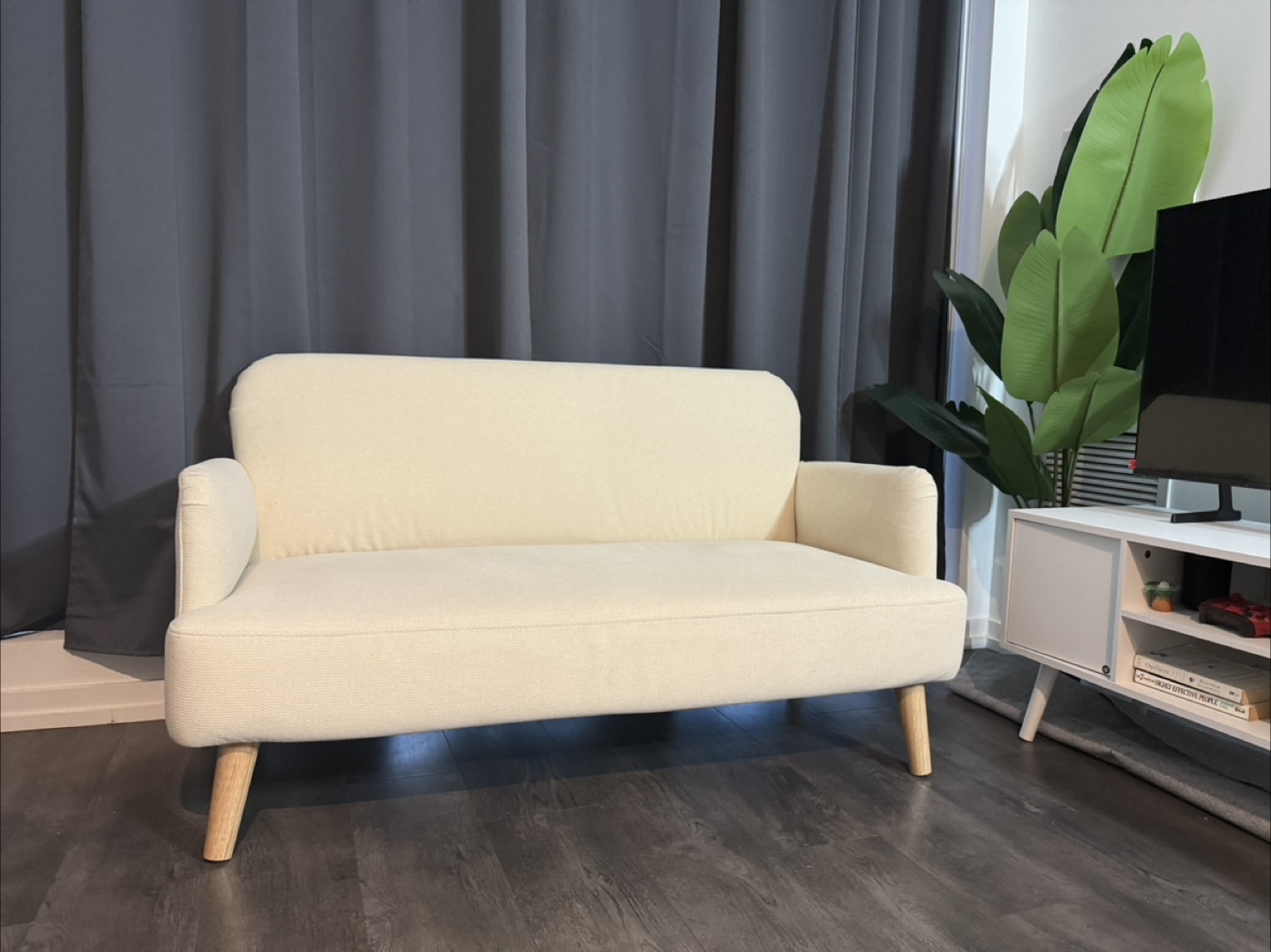Cream Two-Seater Sofa 55 inch