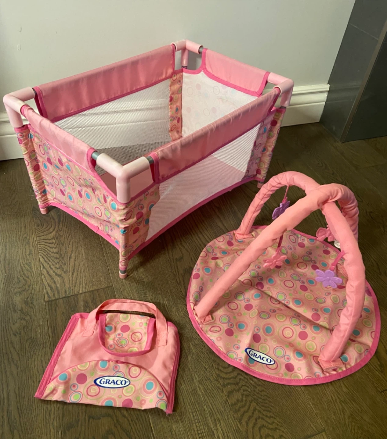 Graco Baby Doll 3-Pc Play Set: Playpen, Bag & Activity Gym