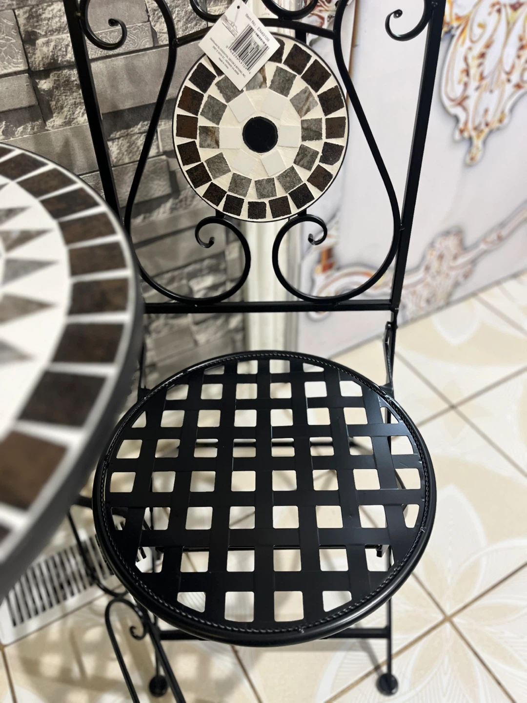 New Black Metal Mosaic Bistro Set - photo 3