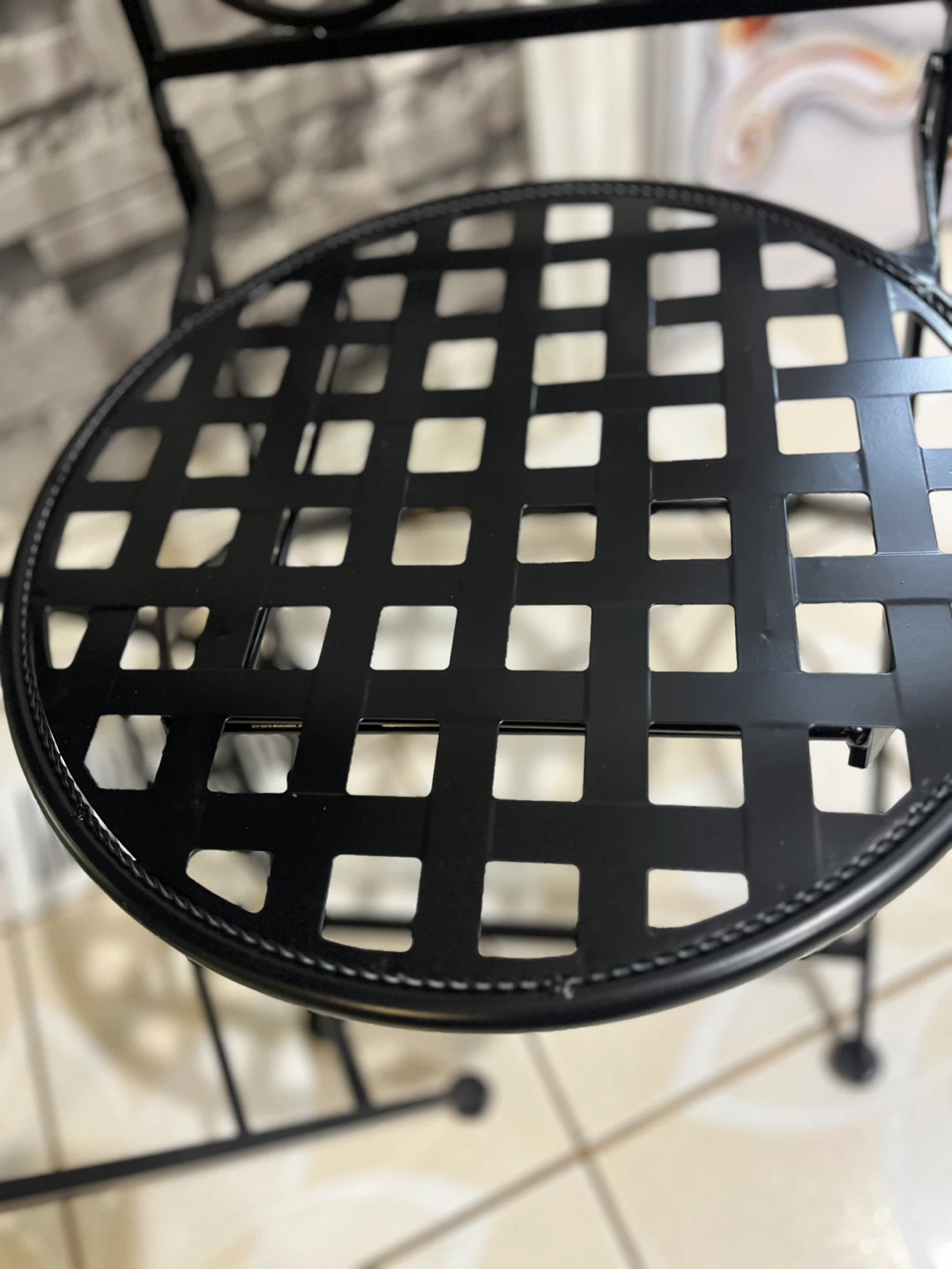 New Black Metal Mosaic Bistro Set - photo 2