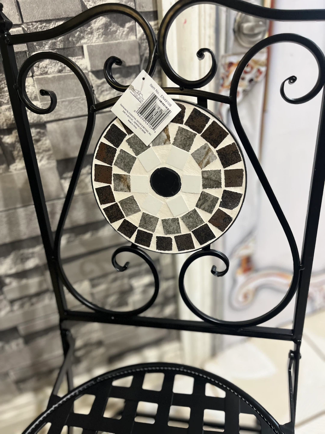 New Black Metal Mosaic Bistro Set - photo 4