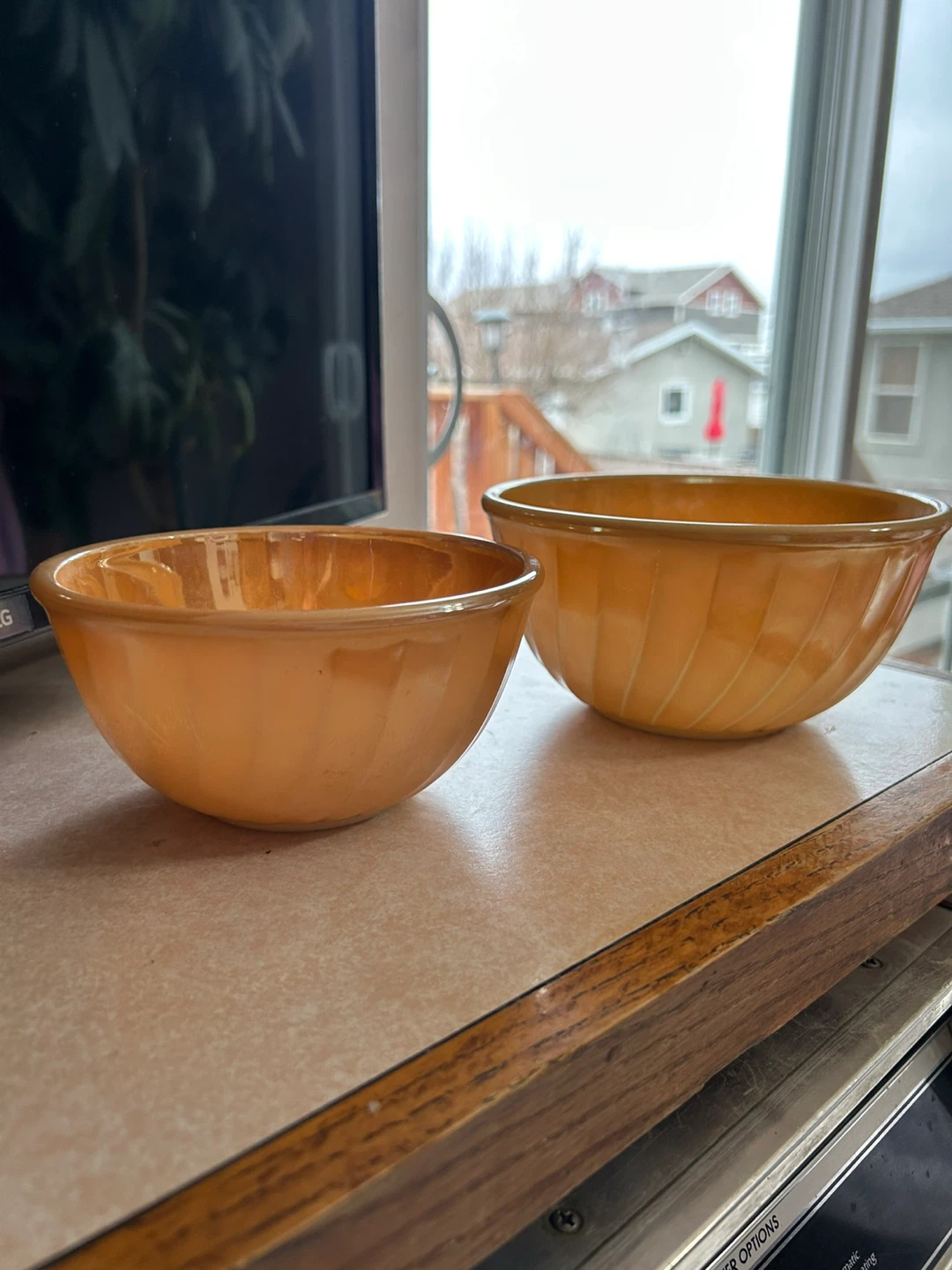 Fire King Peach Luster Mixing Bowls (Set of 2) - photo 2