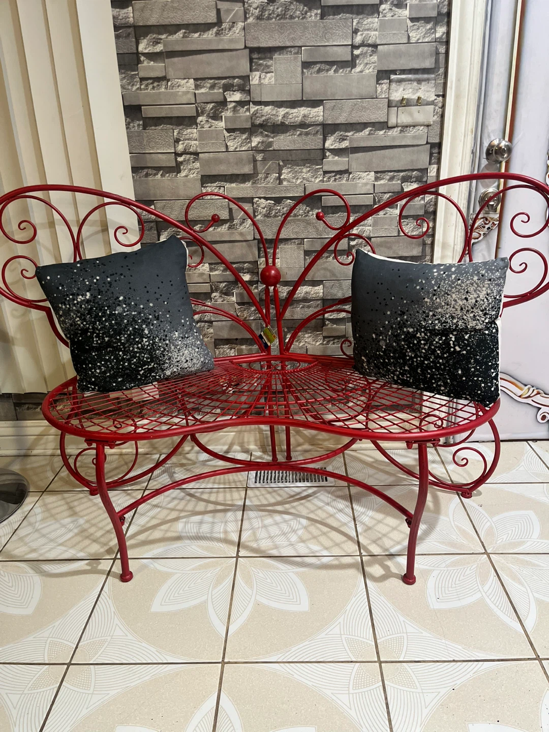 New Butterfly Design Metal Garden Bench - photo 2