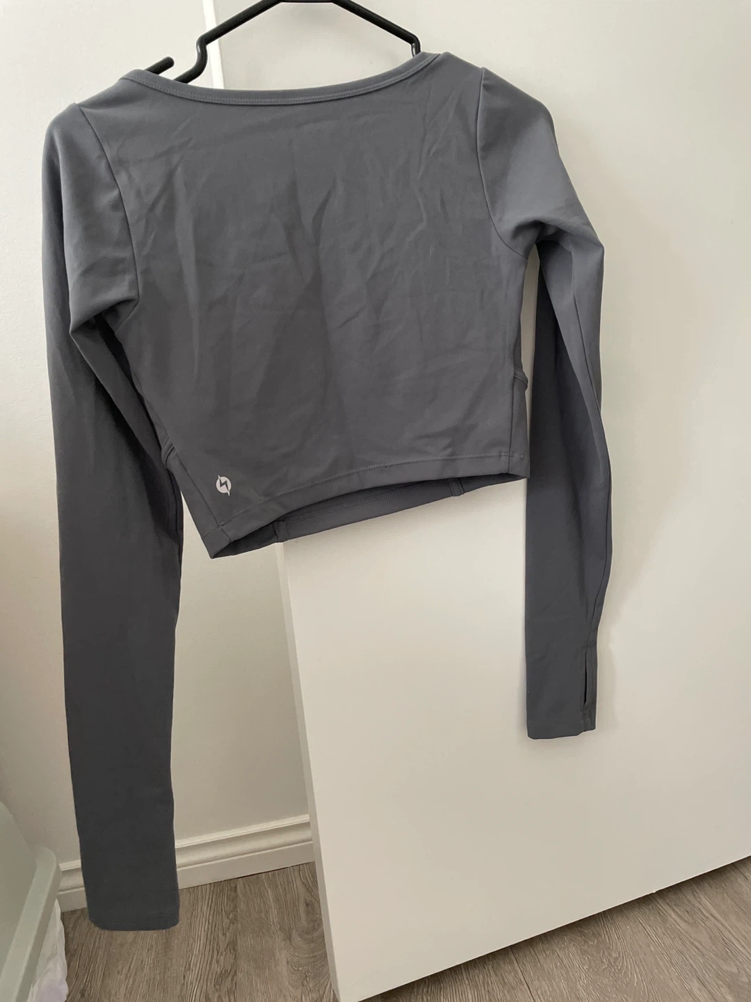 POPFLEX Grey Long Sleeve Cropped Top - photo 2