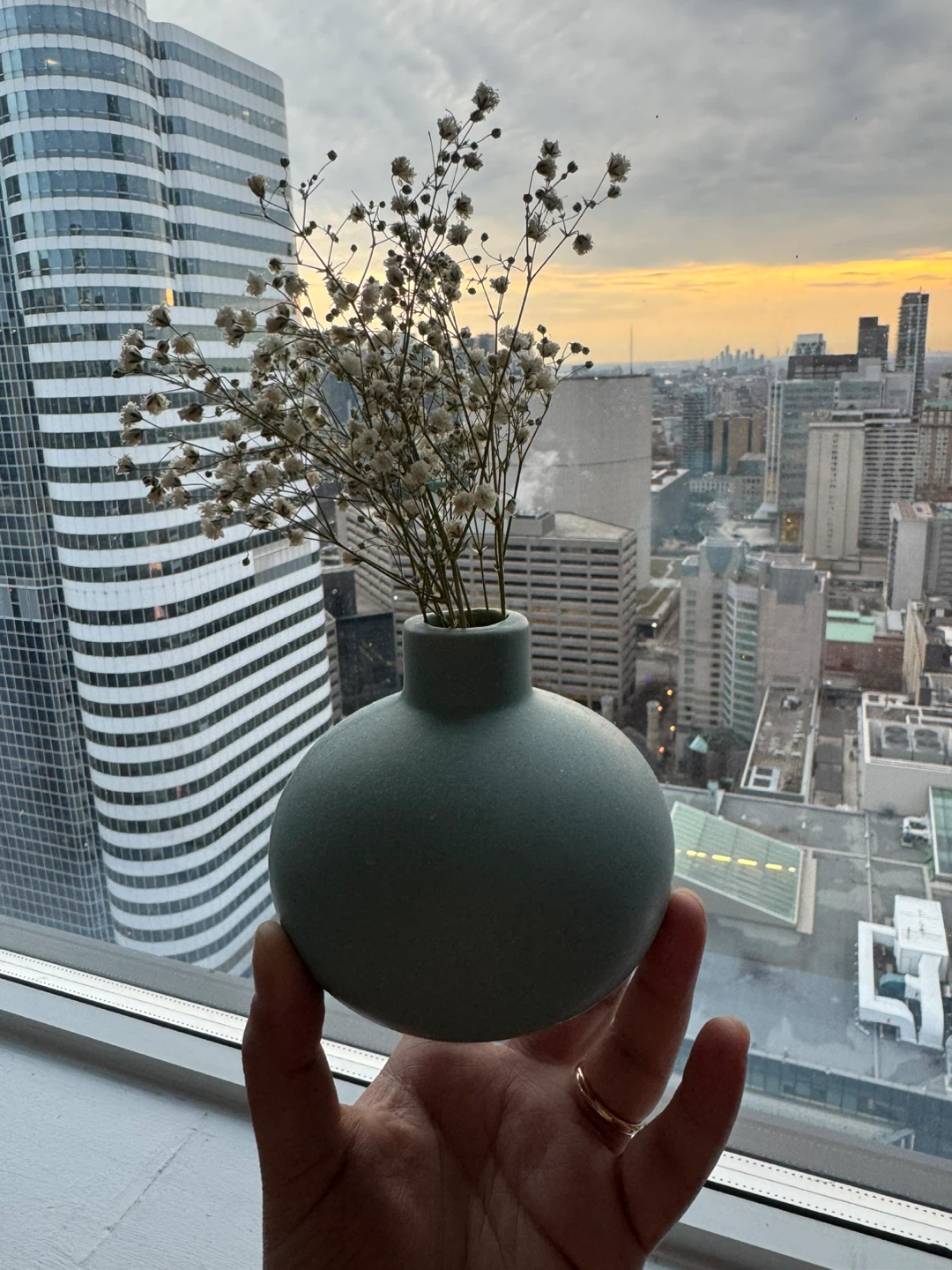 Sage Green Round Ceramic Vase