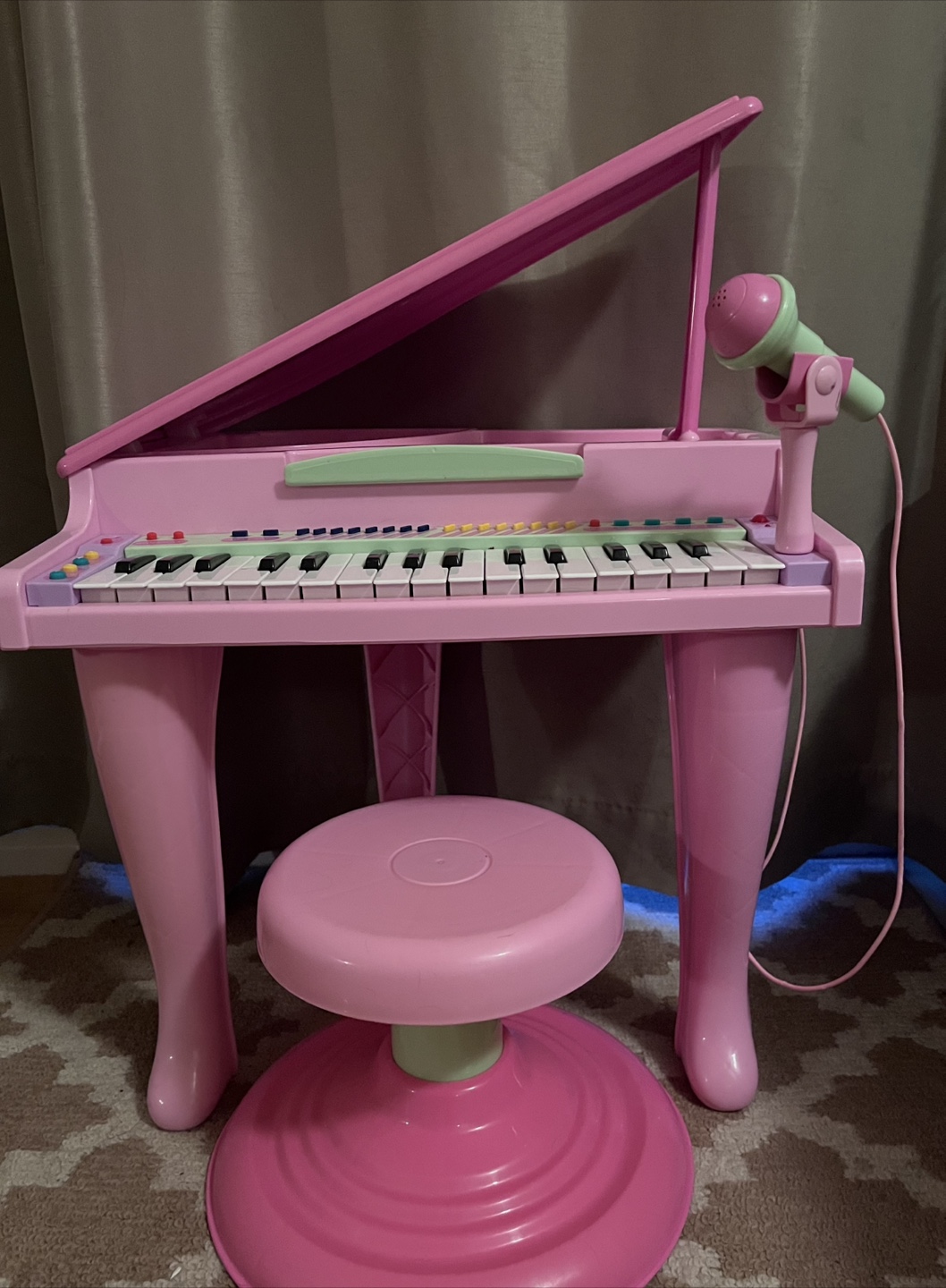 Pink Toy Piano with Stool and Microphone - photo 3