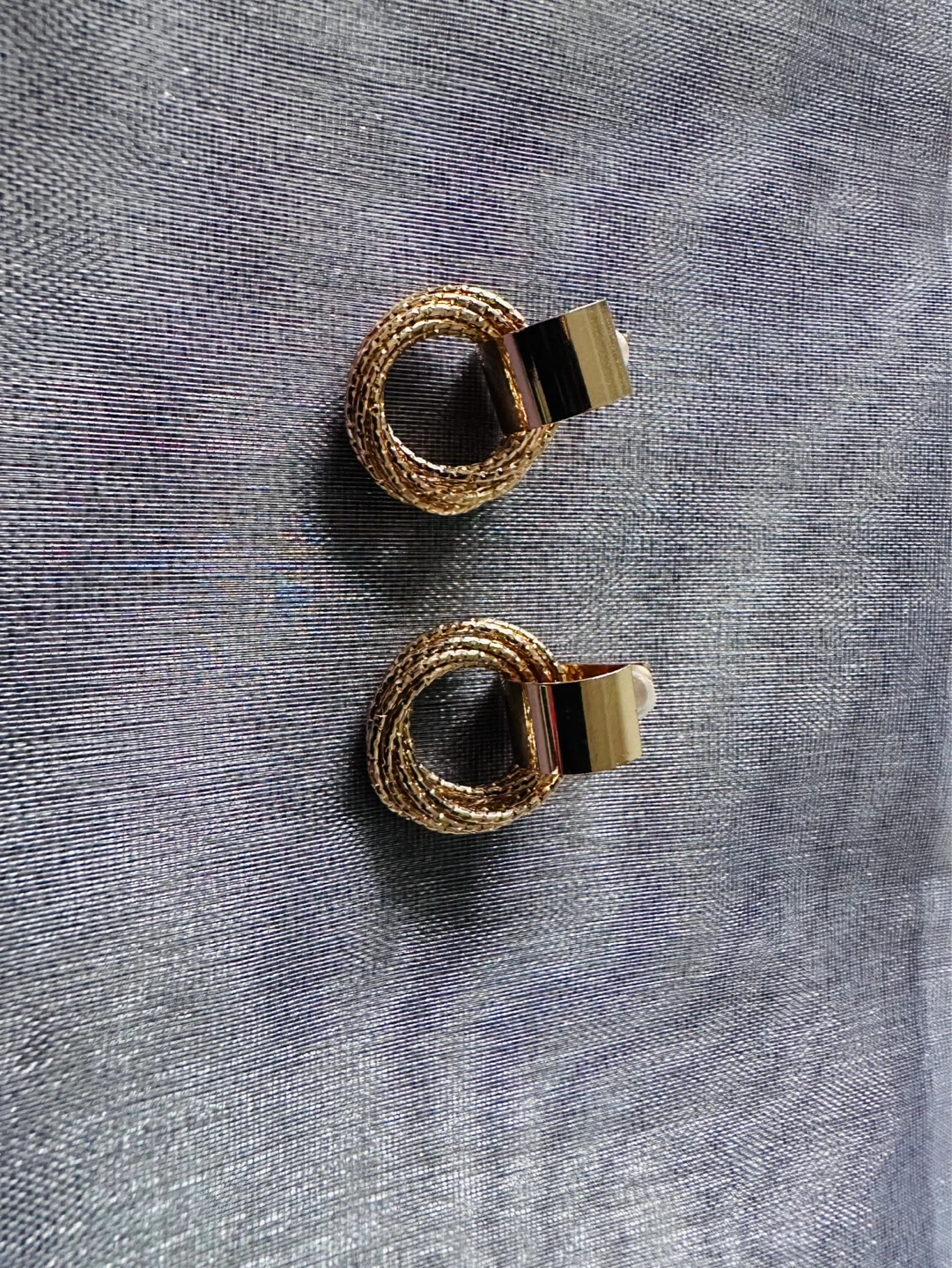 Gold tone clip-on hoop earrings