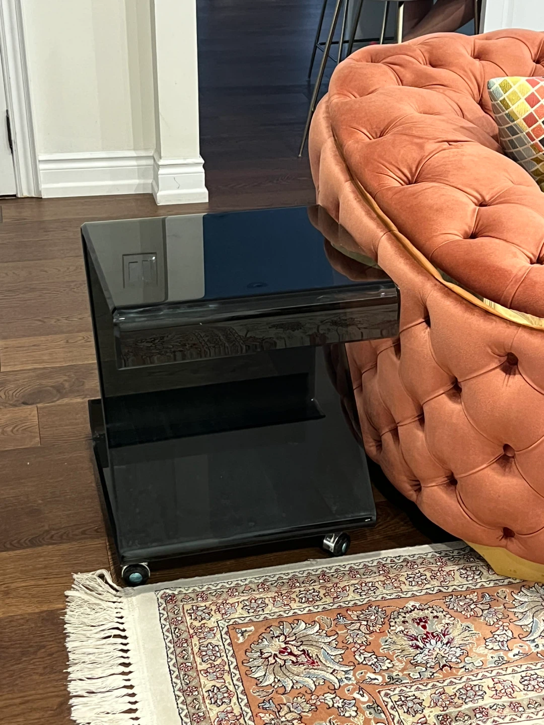 2 Black Glass C-Table