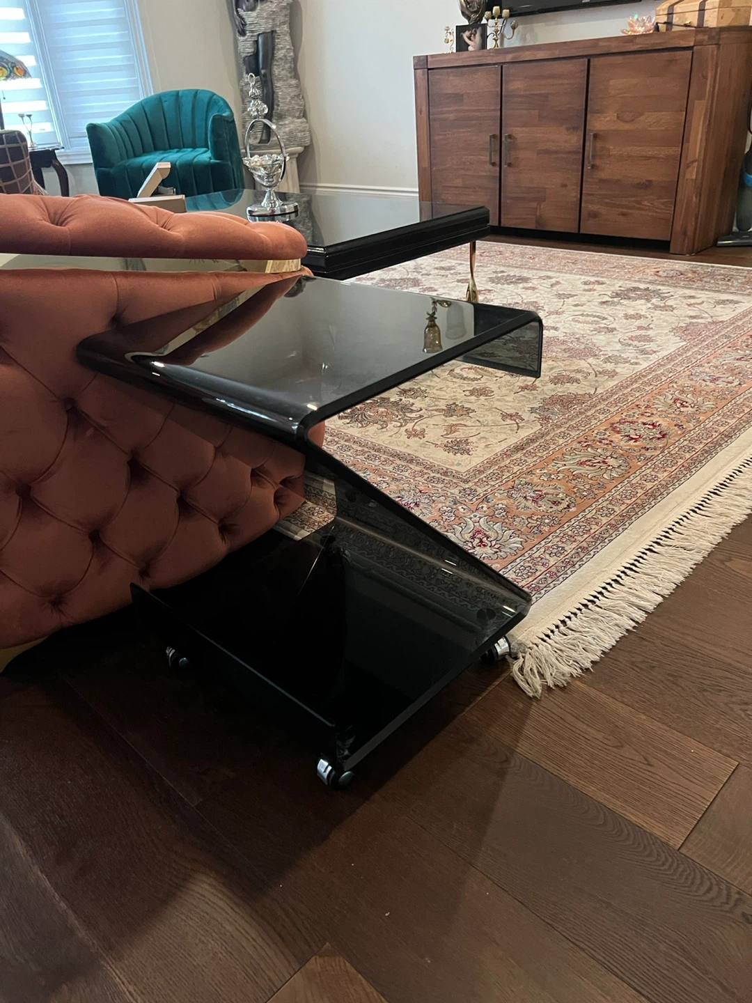 2 Black Glass C-Table - photo 5