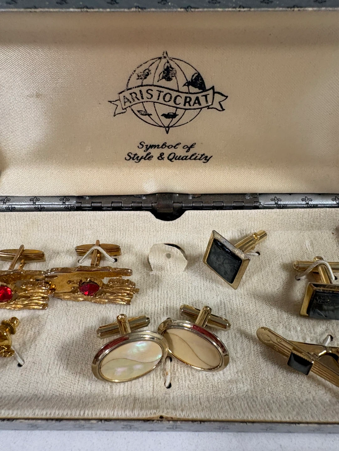 Boutons de manchette Aristocrat nacre ovales - photo 3