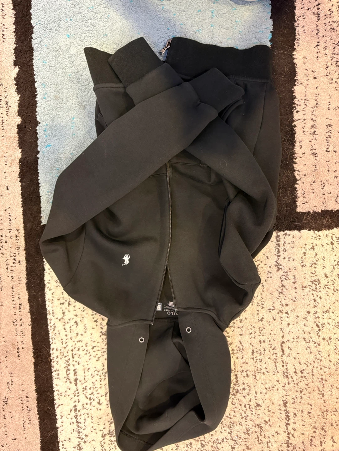 Polo Ralph Lauren Black Zip-Up Hoodie - XS