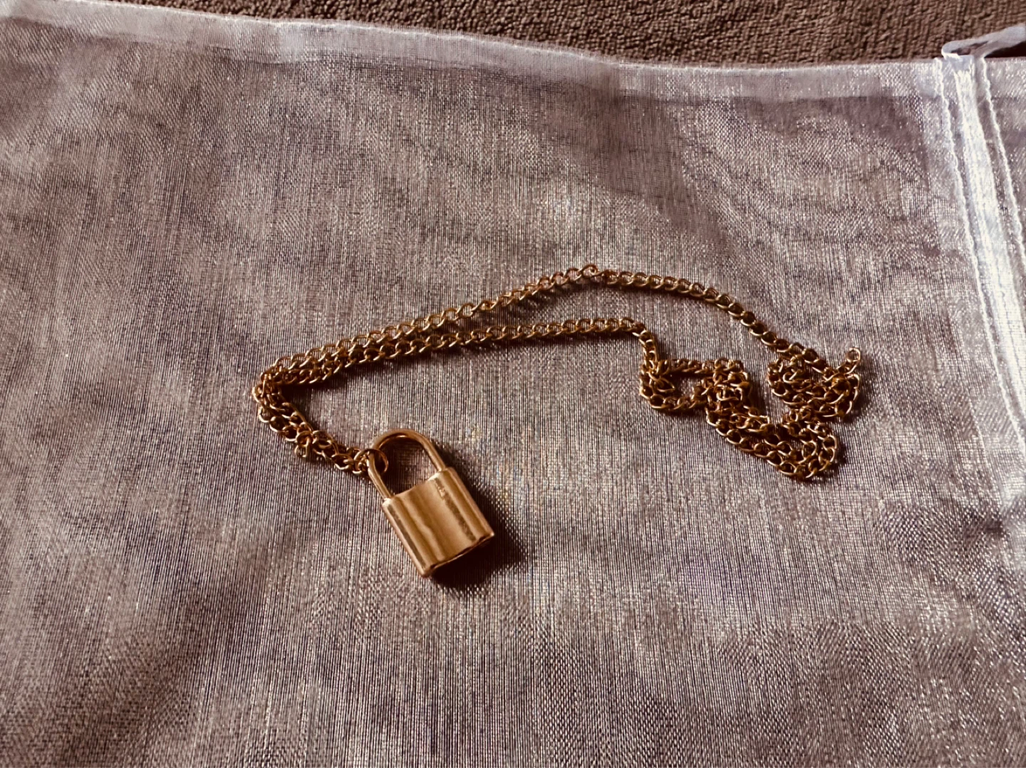 Gold Padlock Necklace