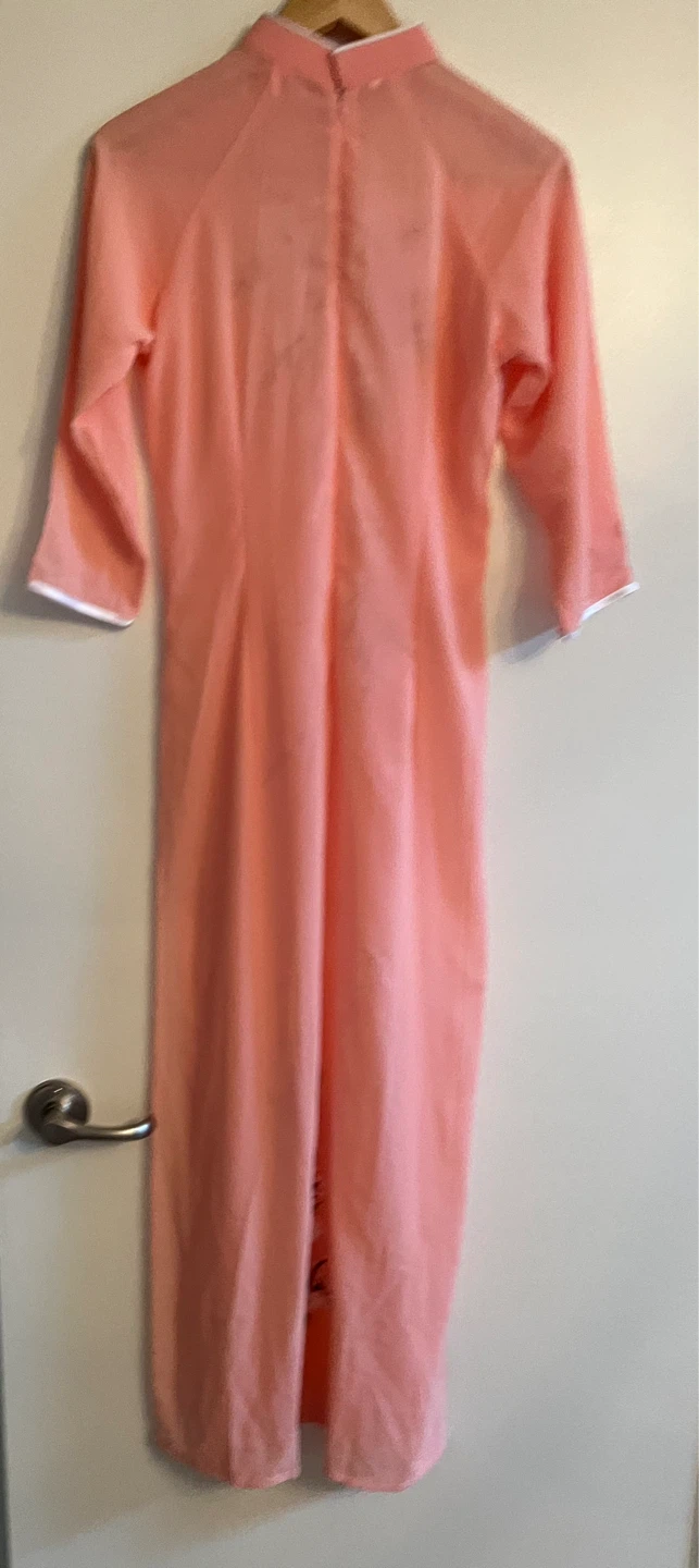 Peach Embroidered Ao Dai Dress - photo 5