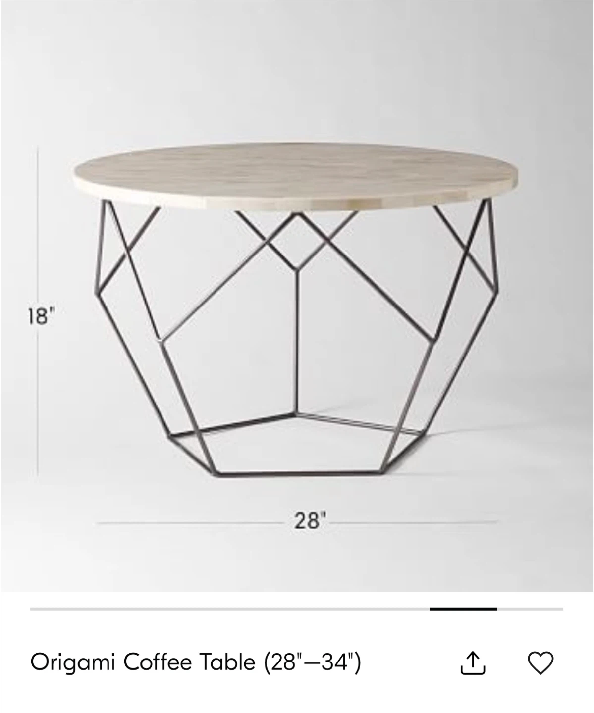 West Elm Origami Coffee Table - photo 3