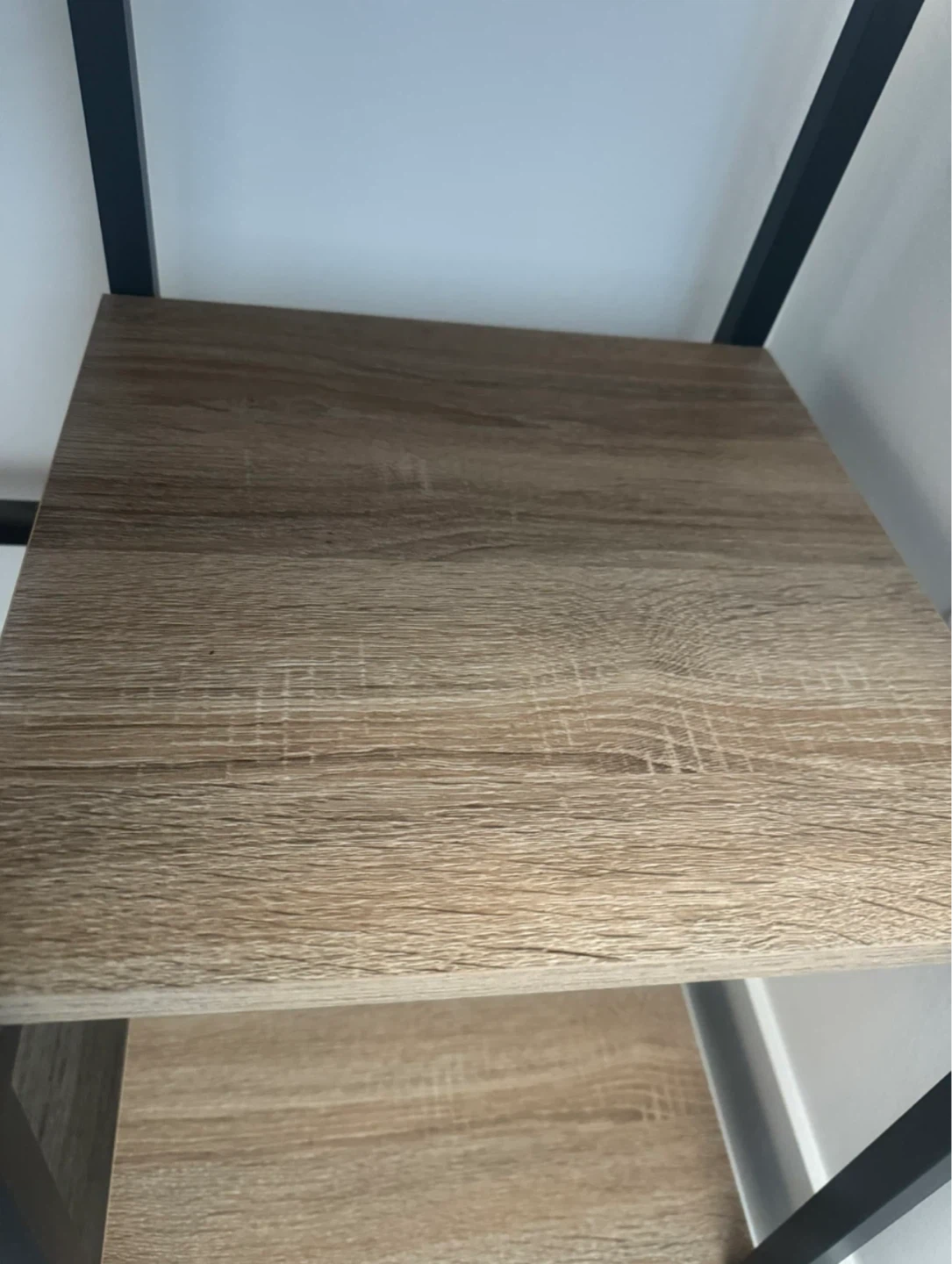 Oak Wood and Metal Desk with Shelving - photo 3